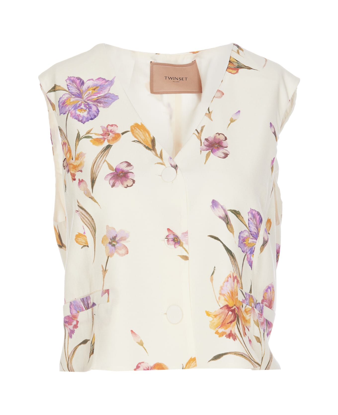 TwinSet Floral Print Top - White
