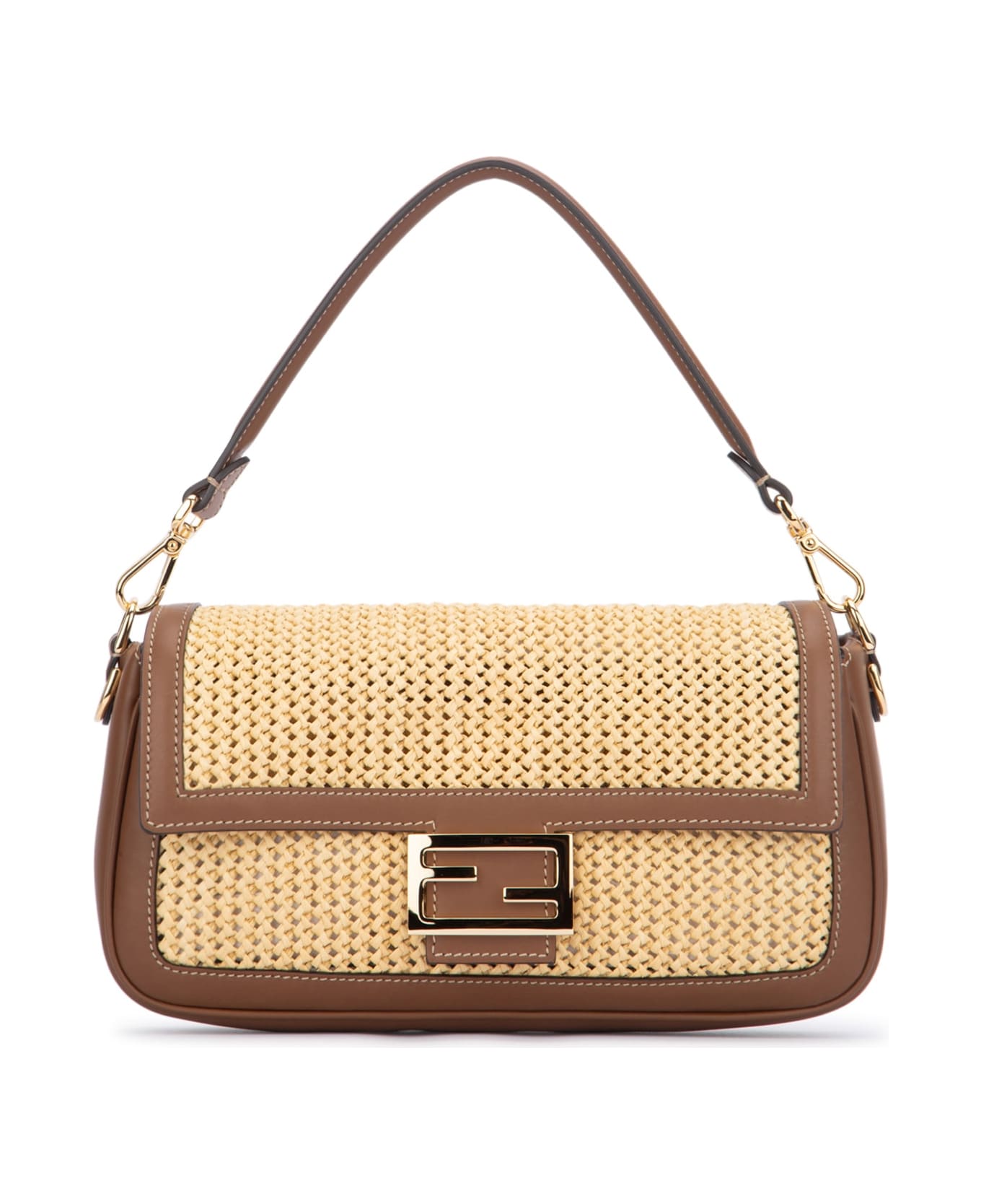 Fendi Baguette Shoulder Bag - Naturale+gianduia+os