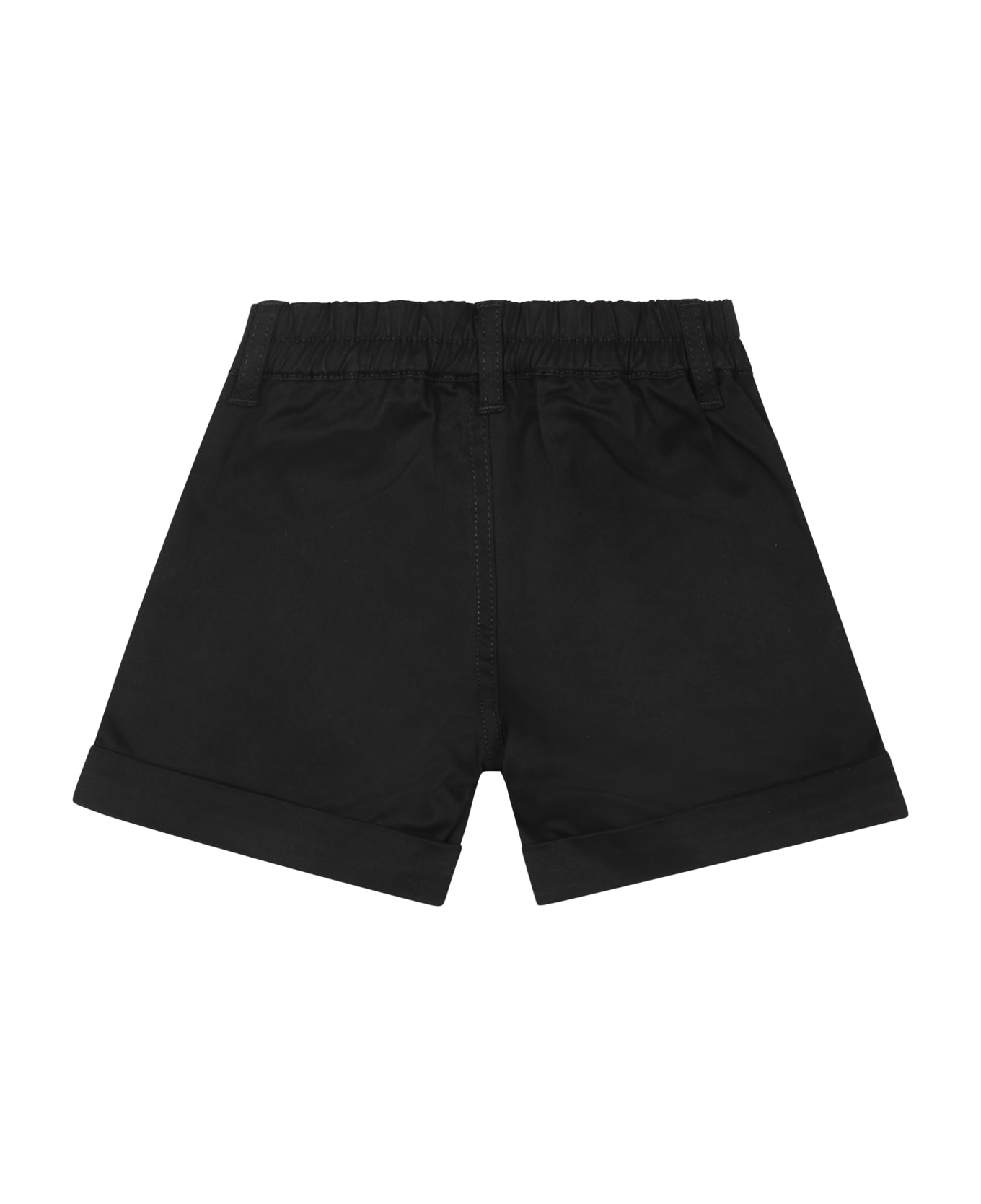 Moschino Black Shorts For Baby Boy With Teddy Bear And Logo - Black