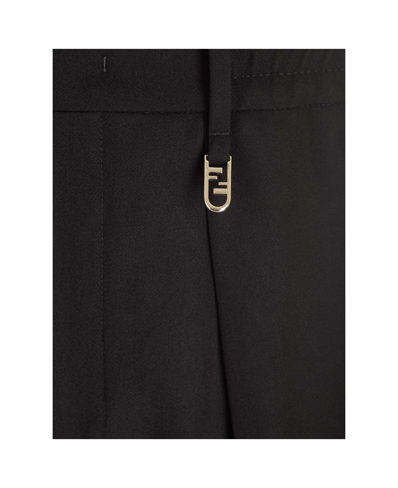Fendi Wool Crepe Trousers - Black
