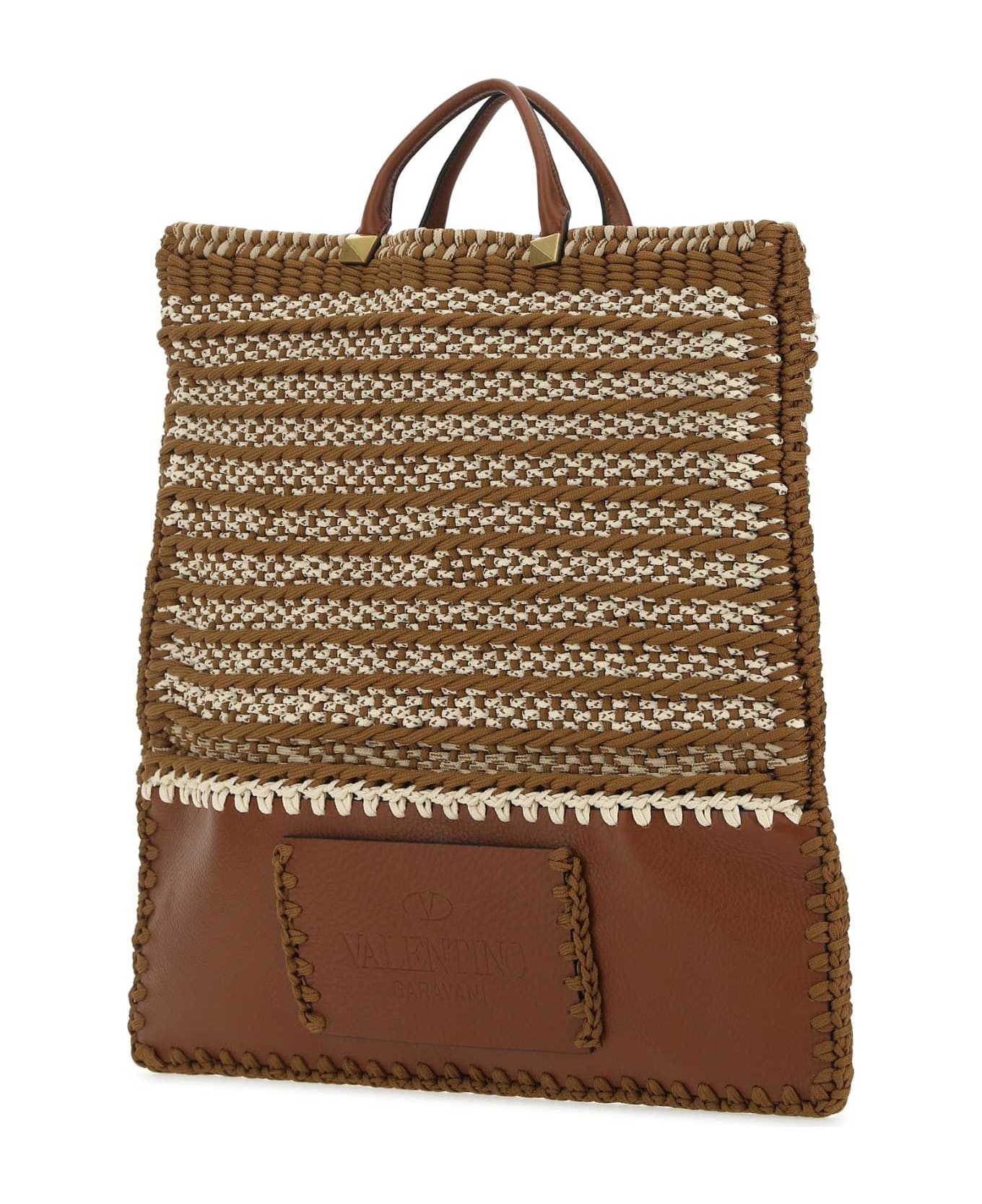 Valentino Garavani Multicolor Crochet And Leather Shopping Bag - GA1