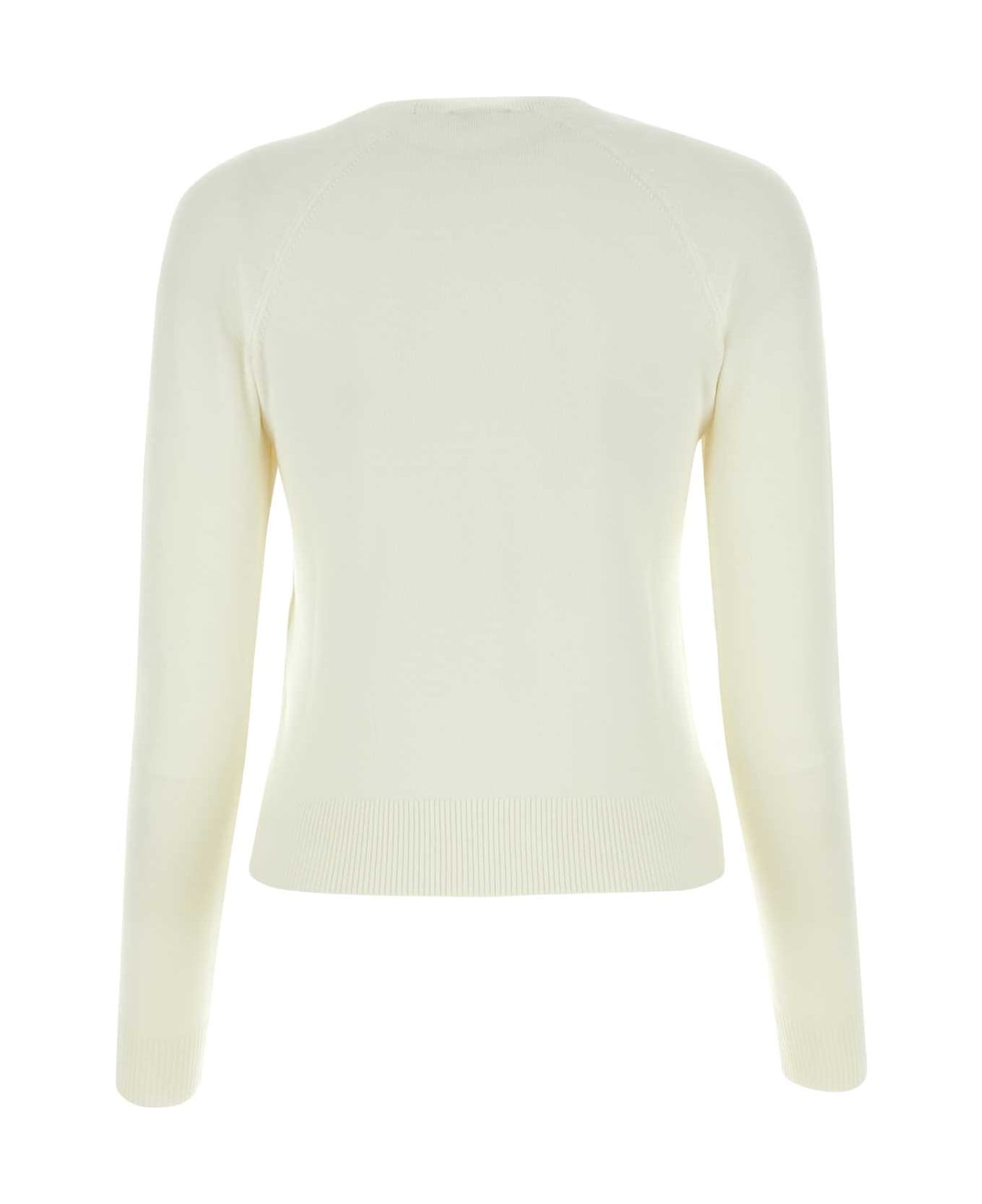 Patou White Wool Blend Sweater - WHITE