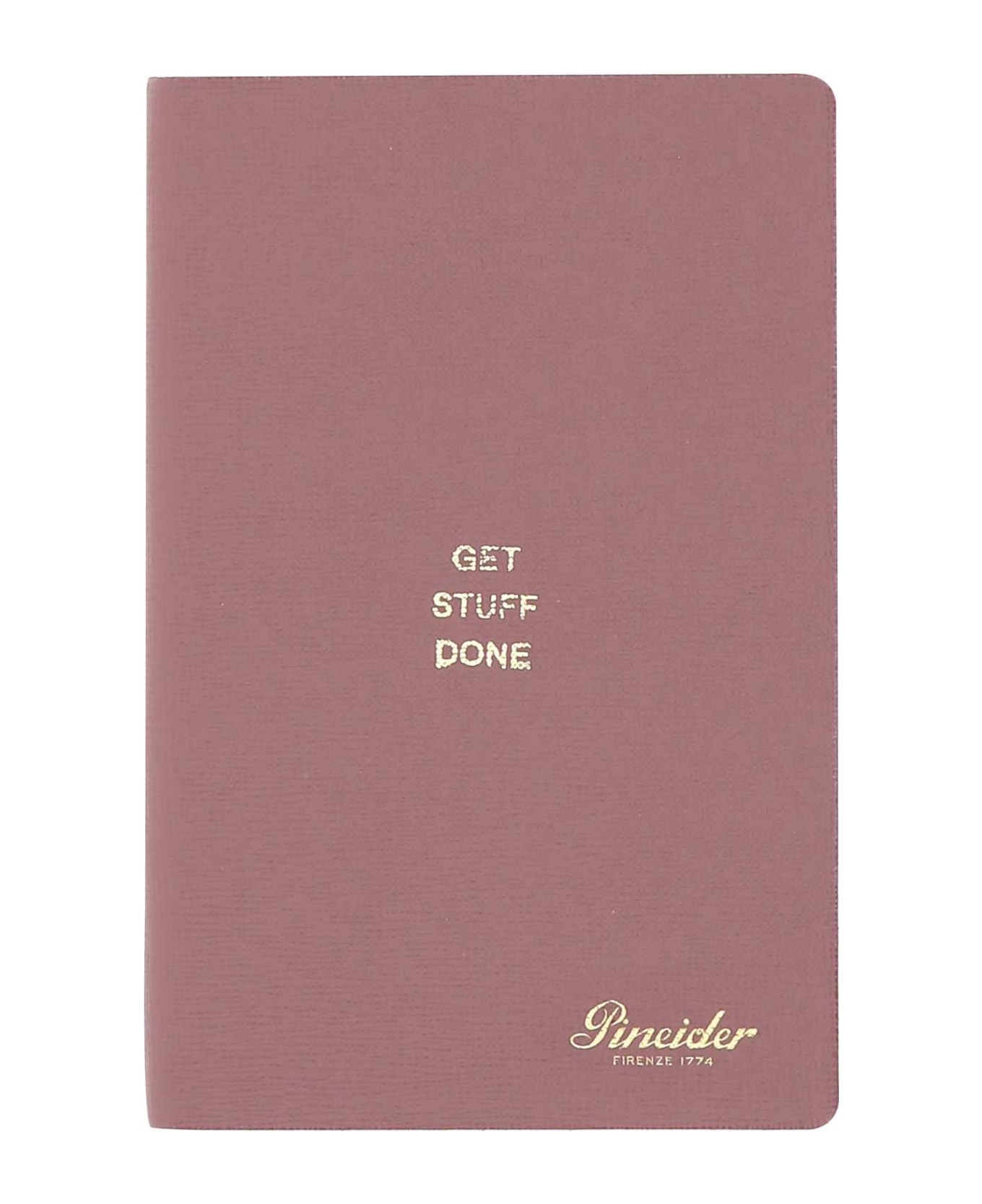 Pineider Antiqued Pink Leather Milano Small Notebook - LILIAC