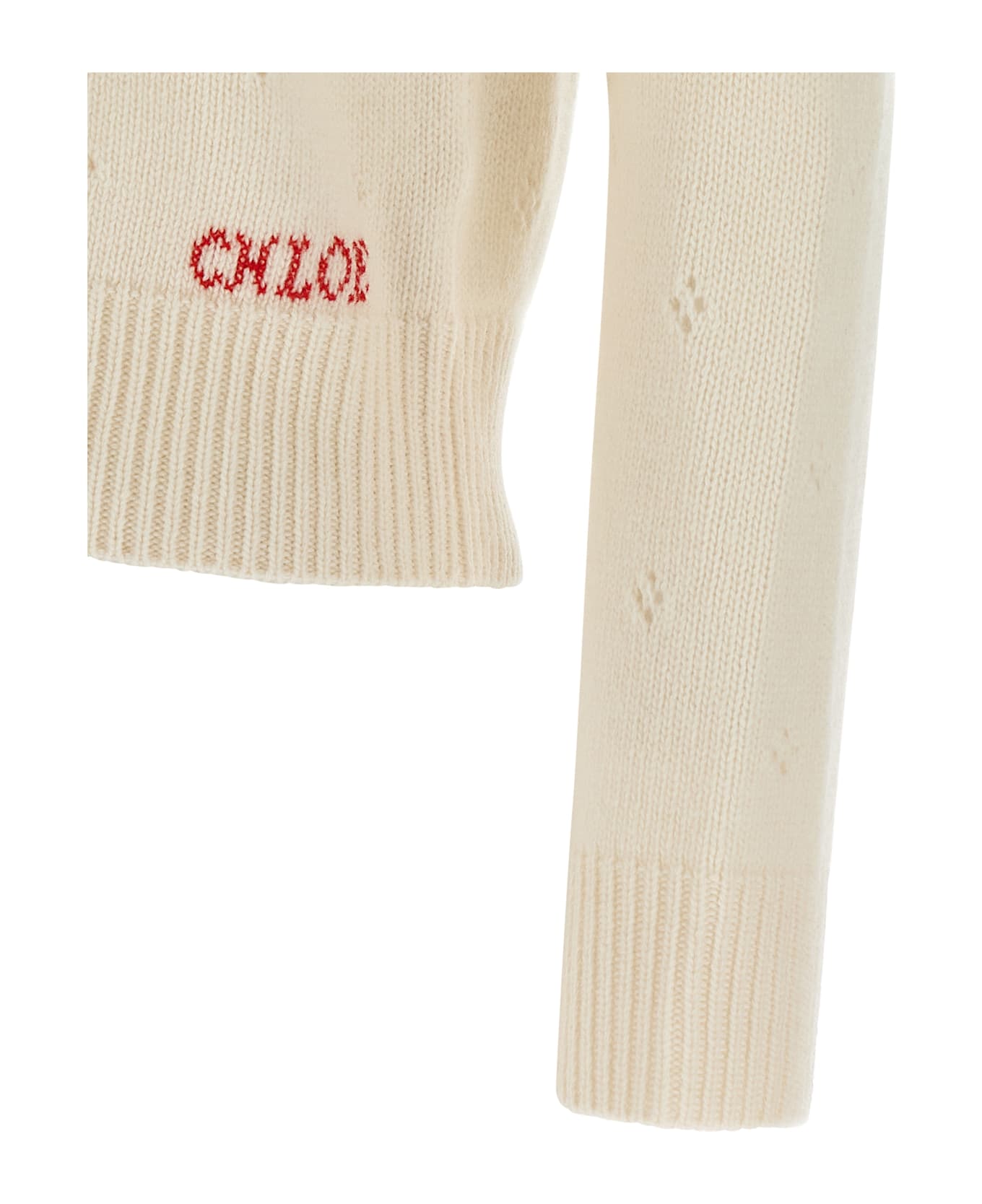 Chloé Jacquard Logo Sweater - White