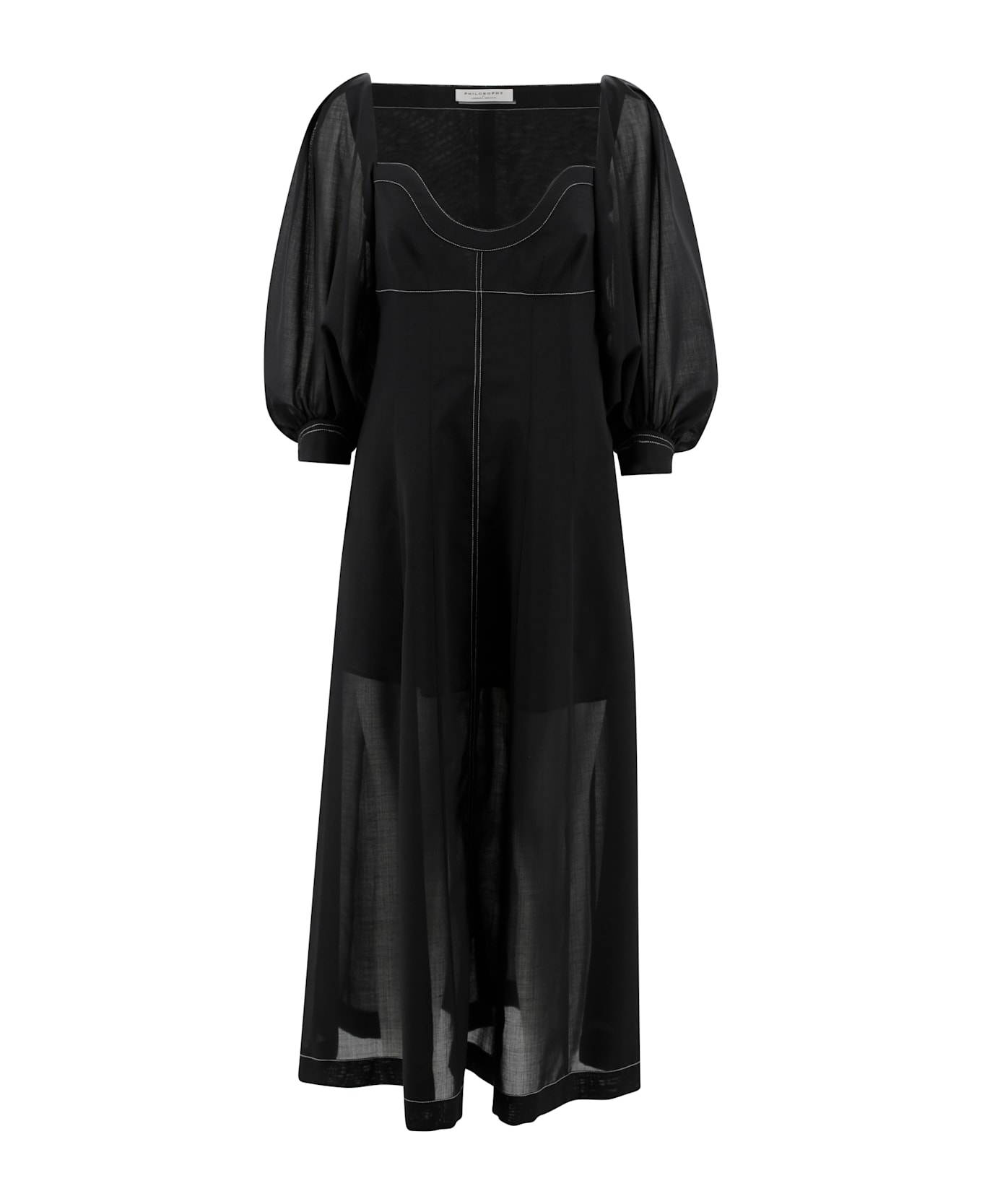 Philosophy di Lorenzo Serafini Long Dress - Fantasia nero