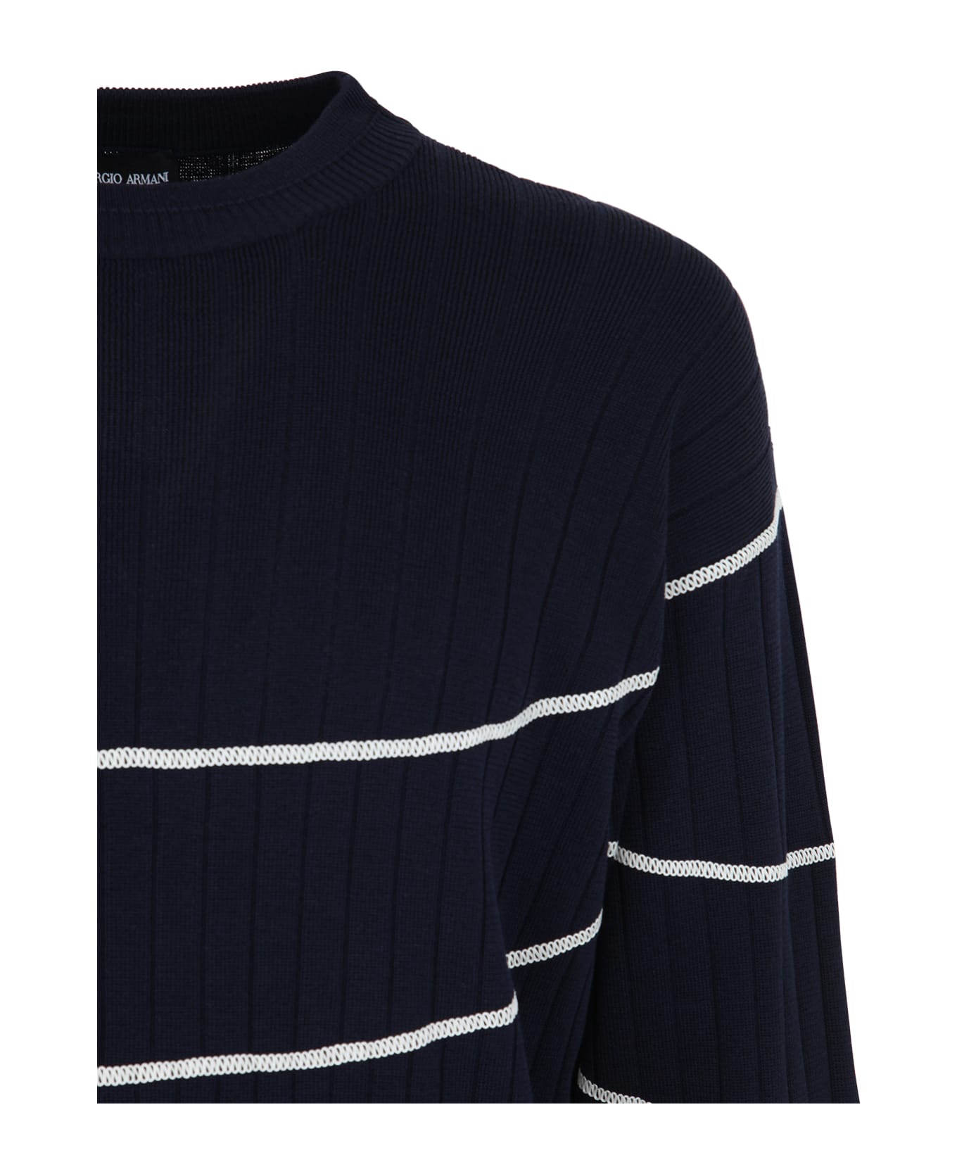 Giorgio Armani Striped Pullover - Ubwf Blue