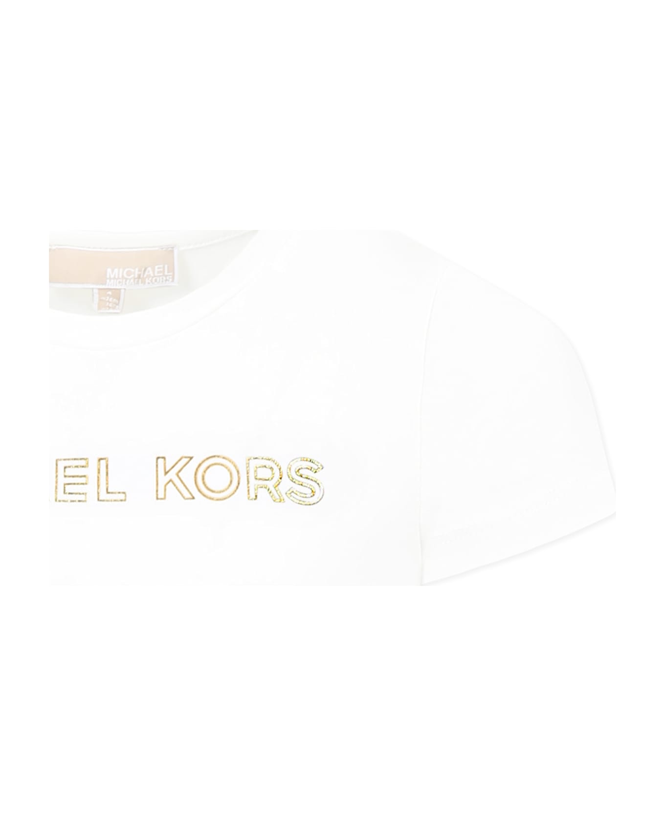 Michael Kors Ivory T-shirt For Girl With Logo - Ivory