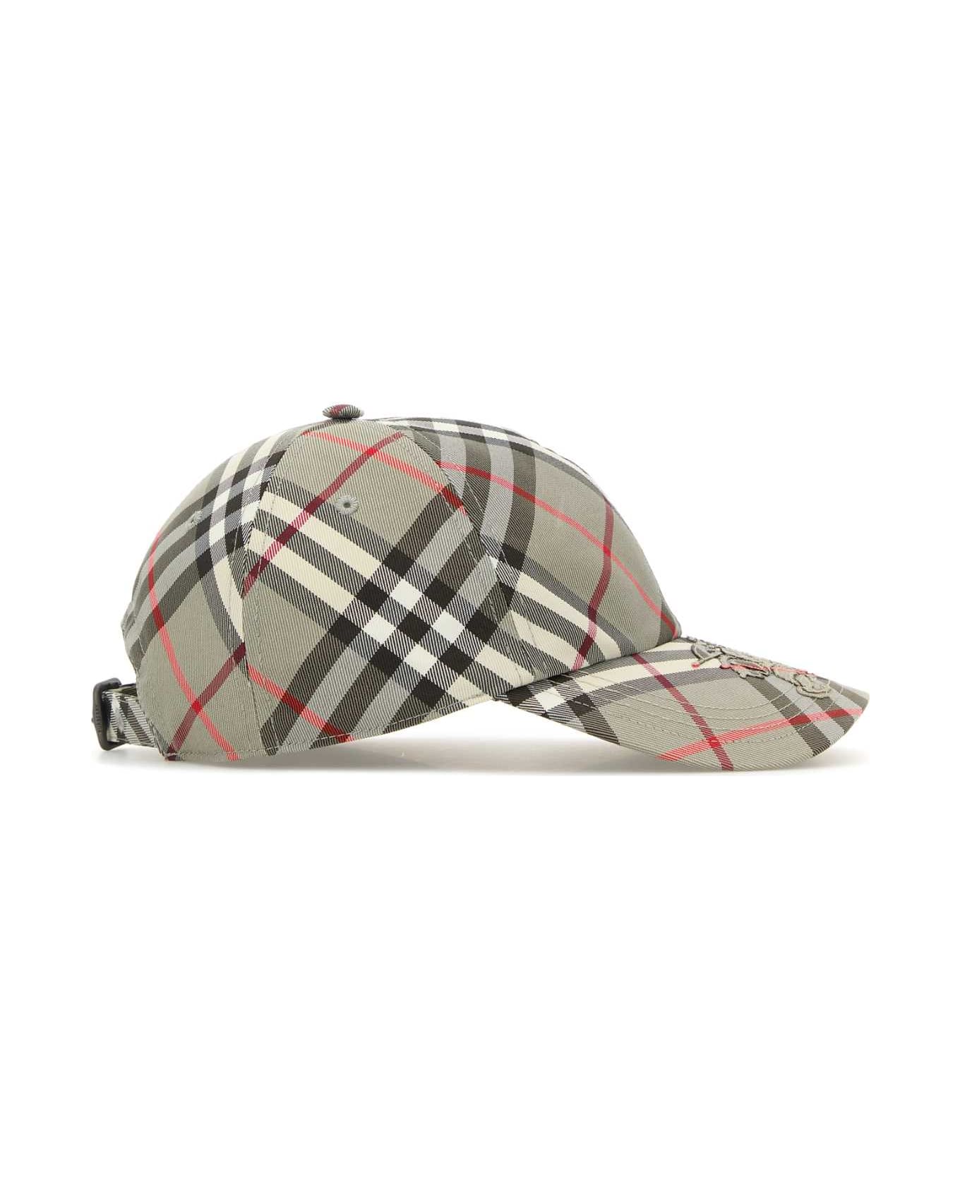 Burberry Embroidered Canvas Baseball Cap - MAUVEGREYIPCHECK