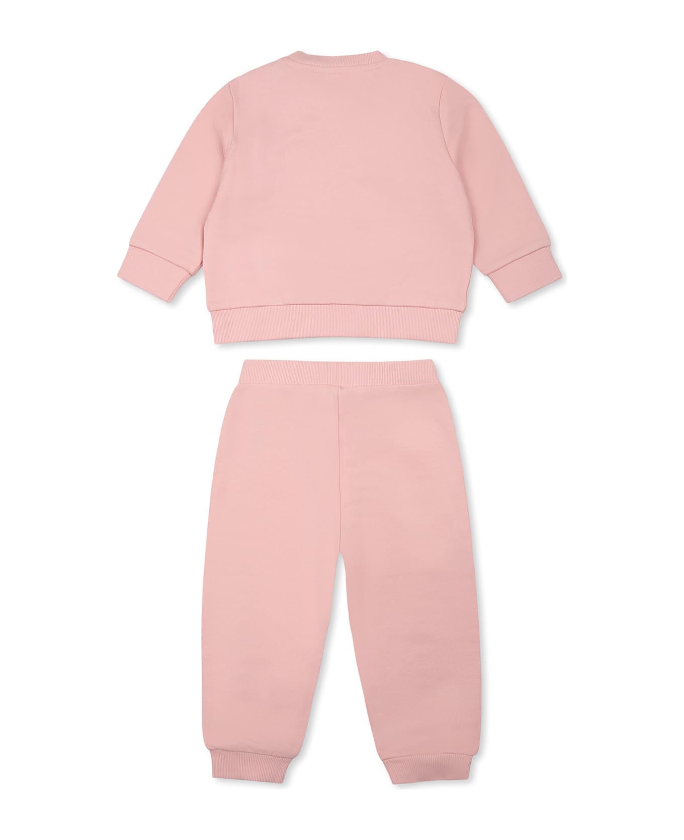 Kenzo Kids Pink Suit For Baby Girl With Licky Tiger - Pink