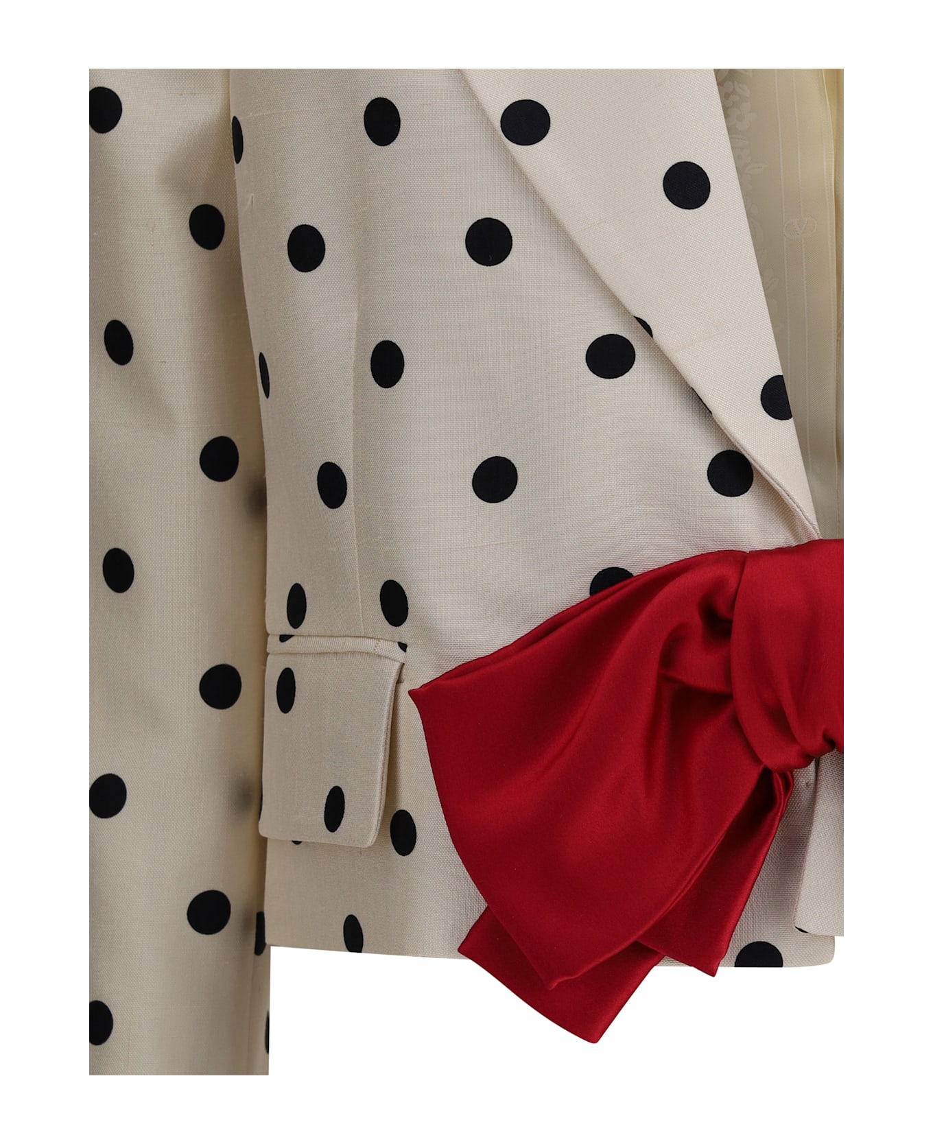 Valentino Polka Dot Shantung Blazer
