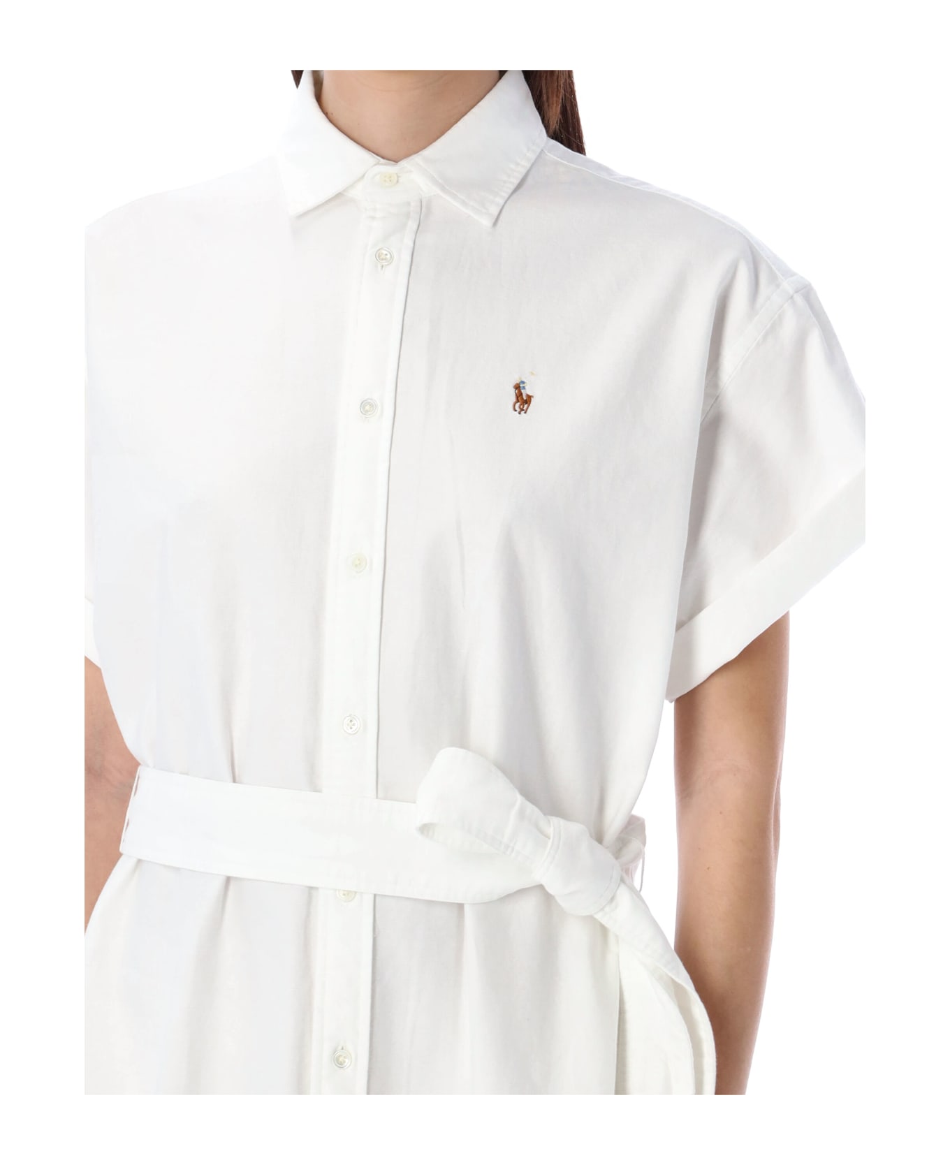 Polo Ralph Lauren Belted Oxford Shirtdress - BIANCO