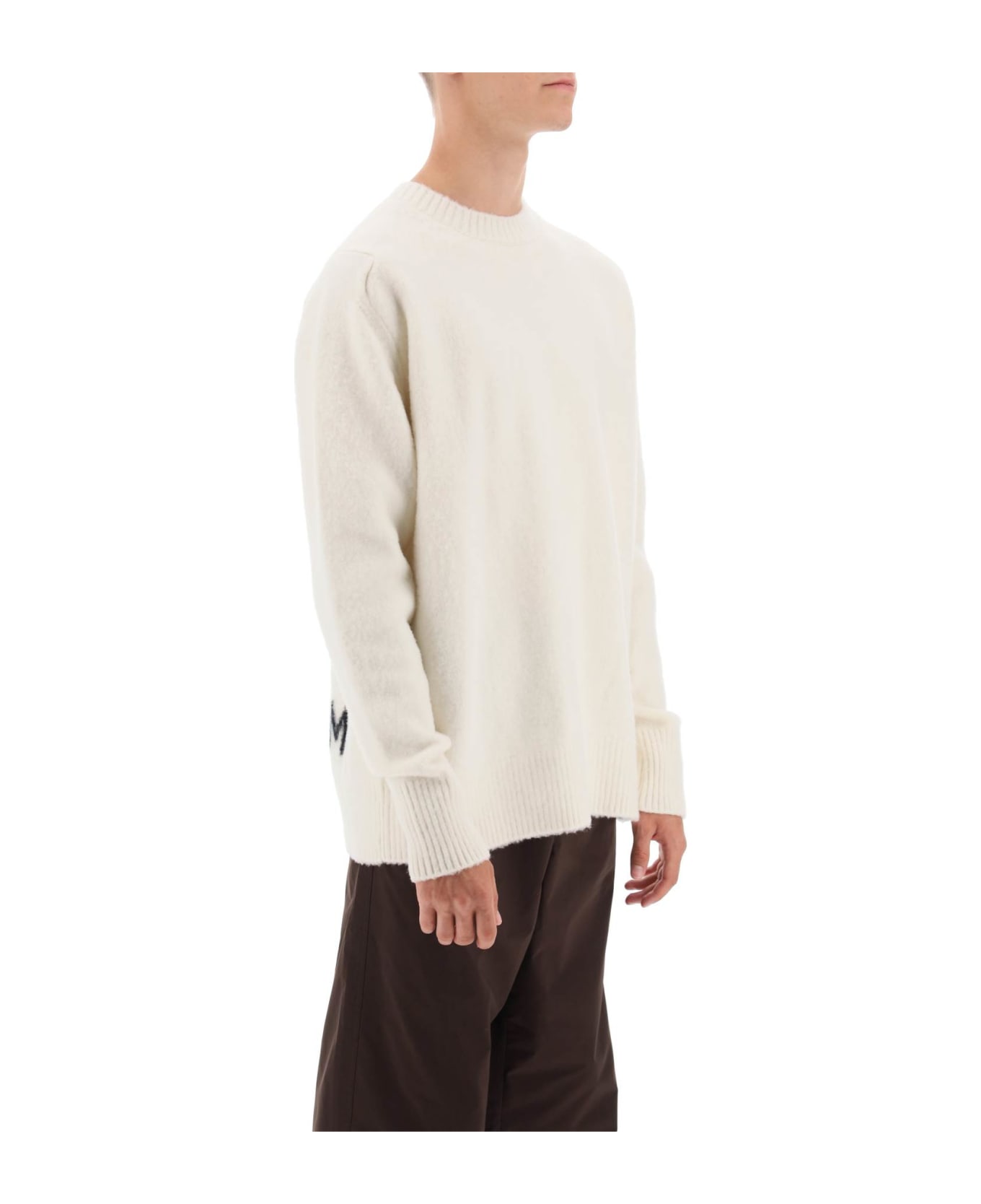 OAMC Wool Sweater With Jacquard Logo - NATURAL WHITE (White)