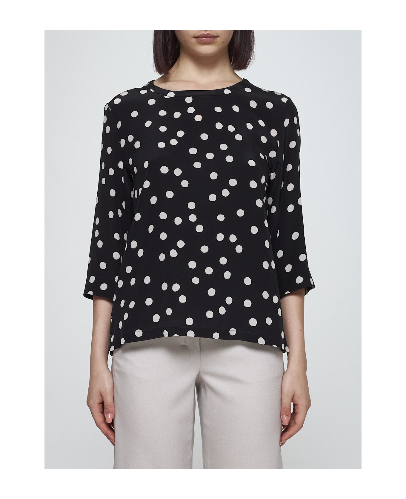 'S Max Mara Arturo Polka-dot Silk Blouse