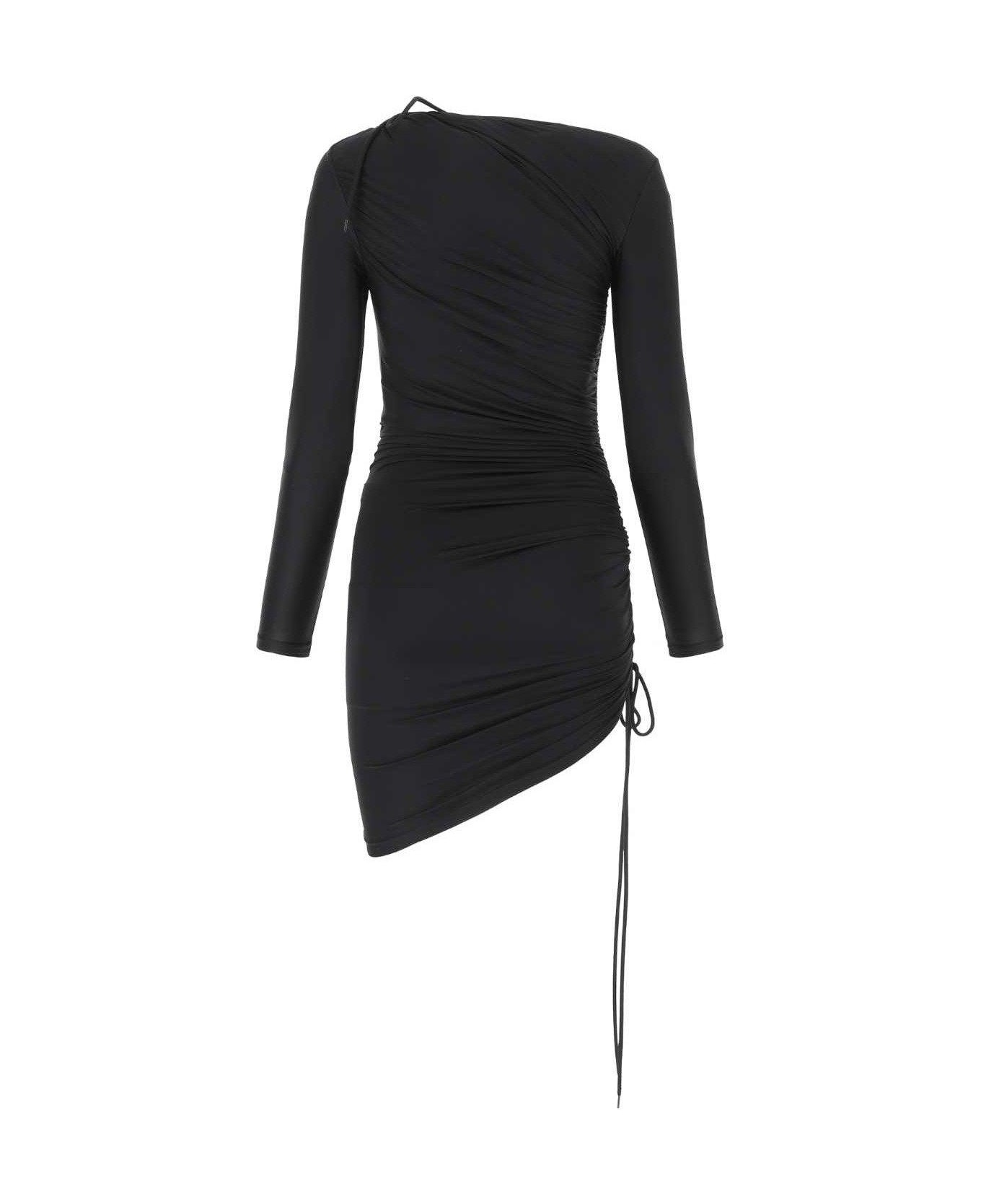 Balenciaga Asymmetric Drawstring Dress - BLACK ワンピース＆ドレス