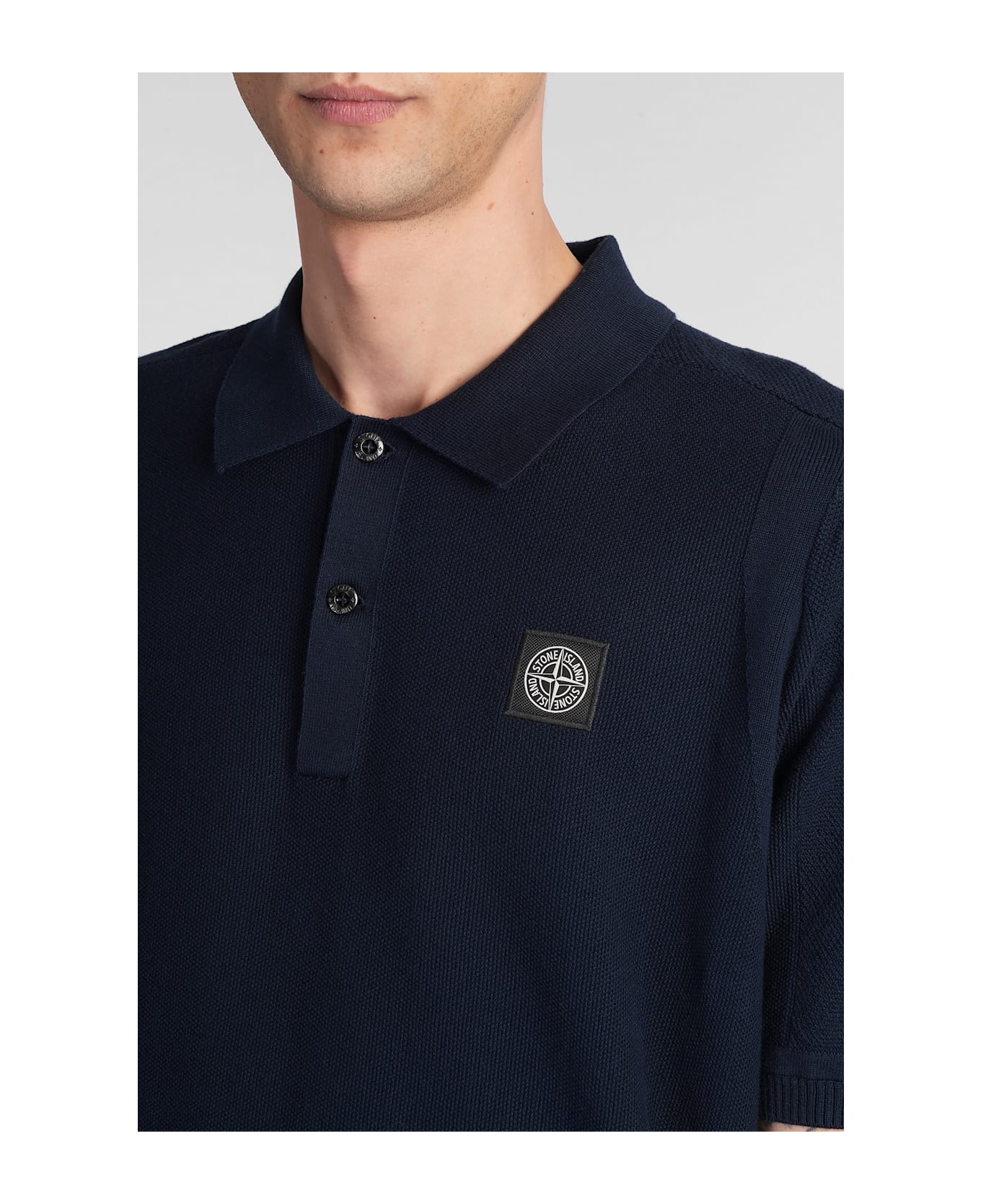 Stone Island Polo In Blue Cotton - blue