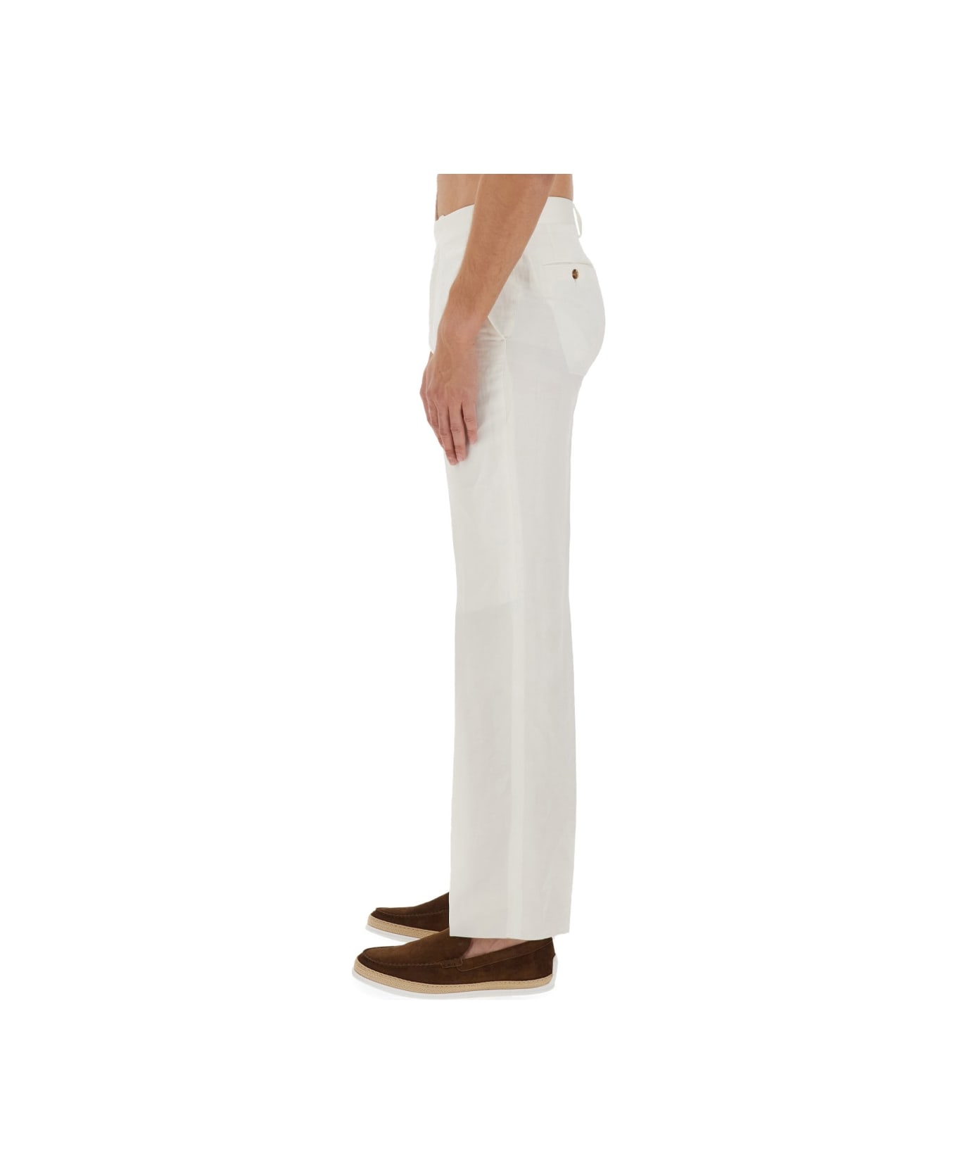 Lardini Striaght Leg Pants - WHITE
