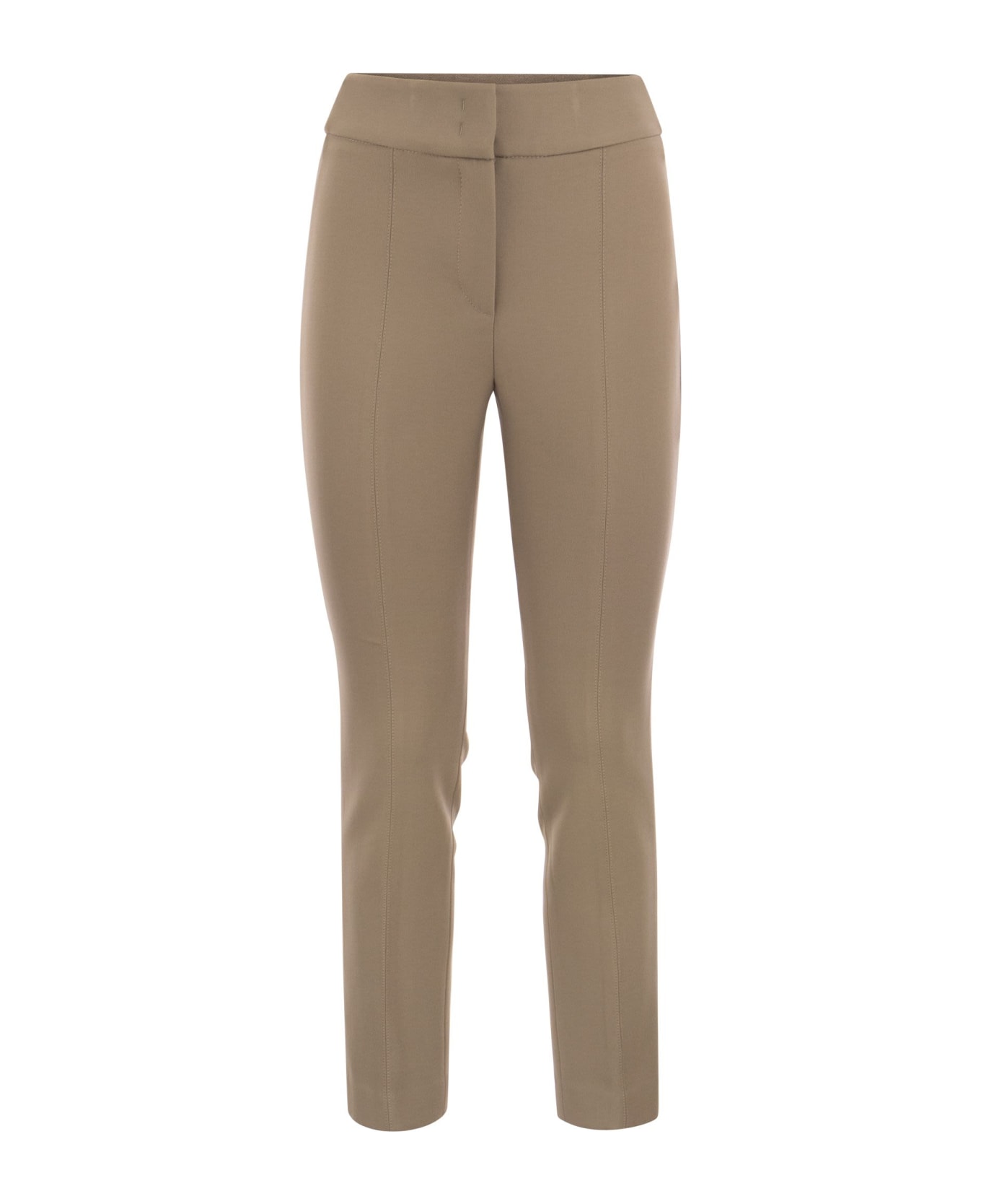 Peserico Stretch Gabardine Cigarette Trousers - Sand