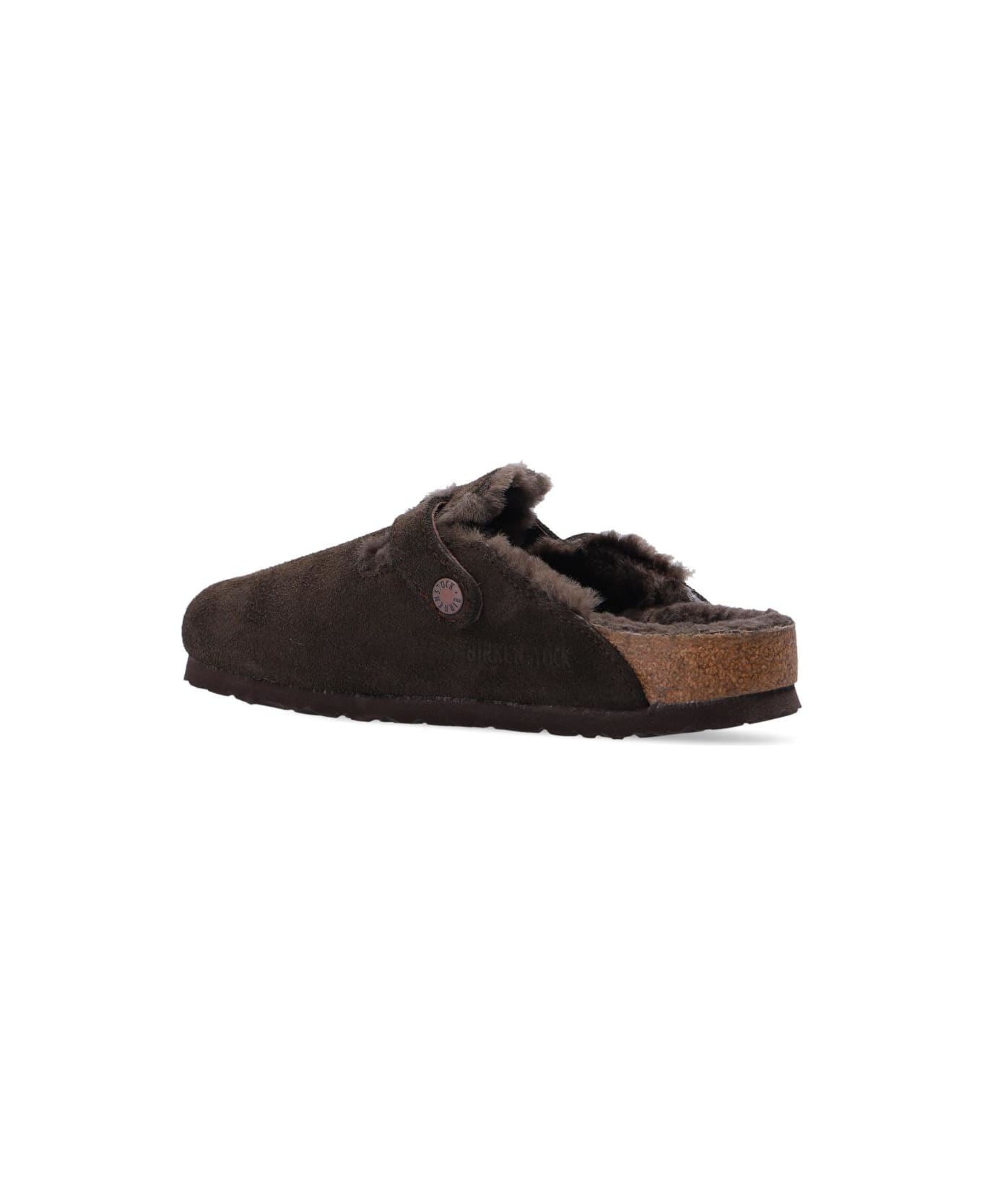 Birkenstock 
boston Vl
 Suede Slides - Brown
