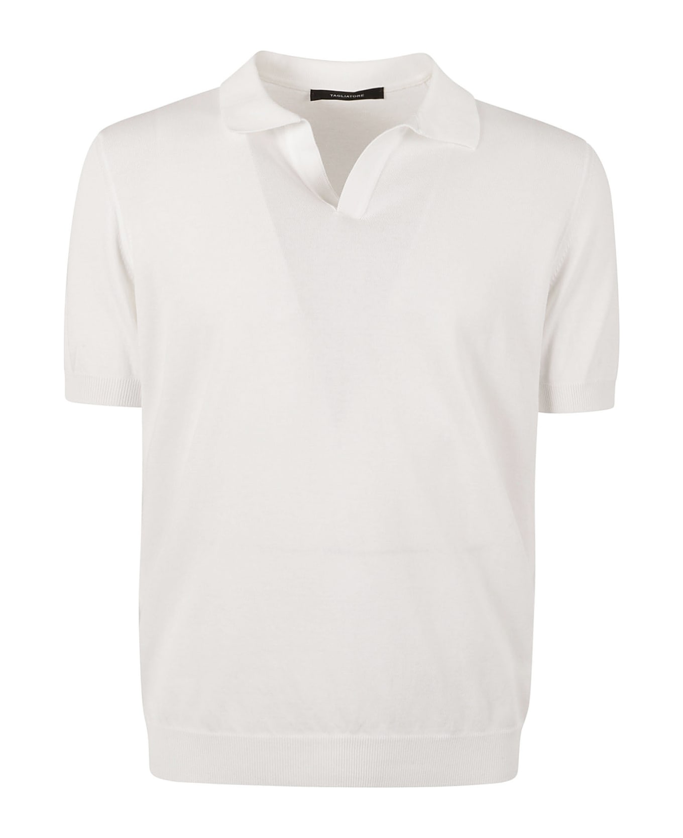 Tagliatore Button-less Placket Polo Shirt - White シャツ