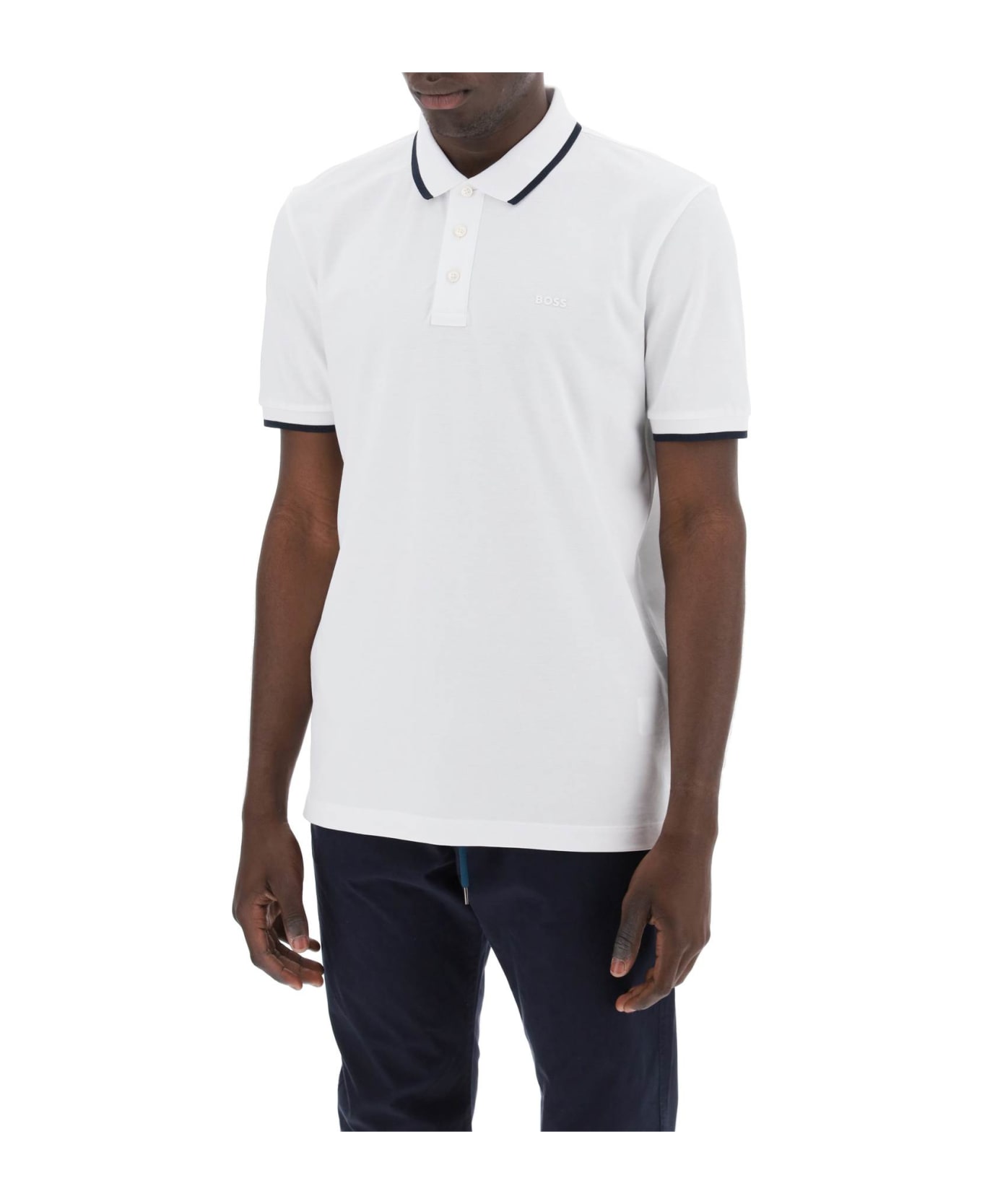 Hugo Boss Polo Shirt With Contrasting Edges - Natural