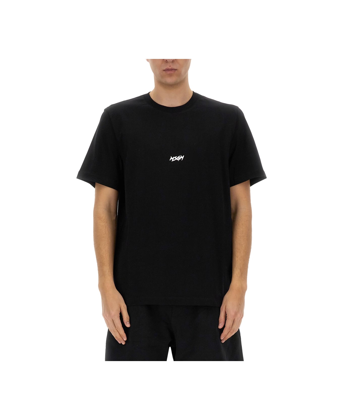 MSGM Cotton T-shirt - BLACK