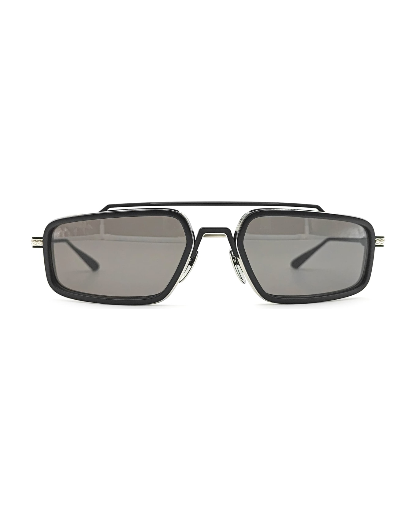 Chrome Hearts Eader - Brushed Silver / Matte Black Sunglasses - Matte black
