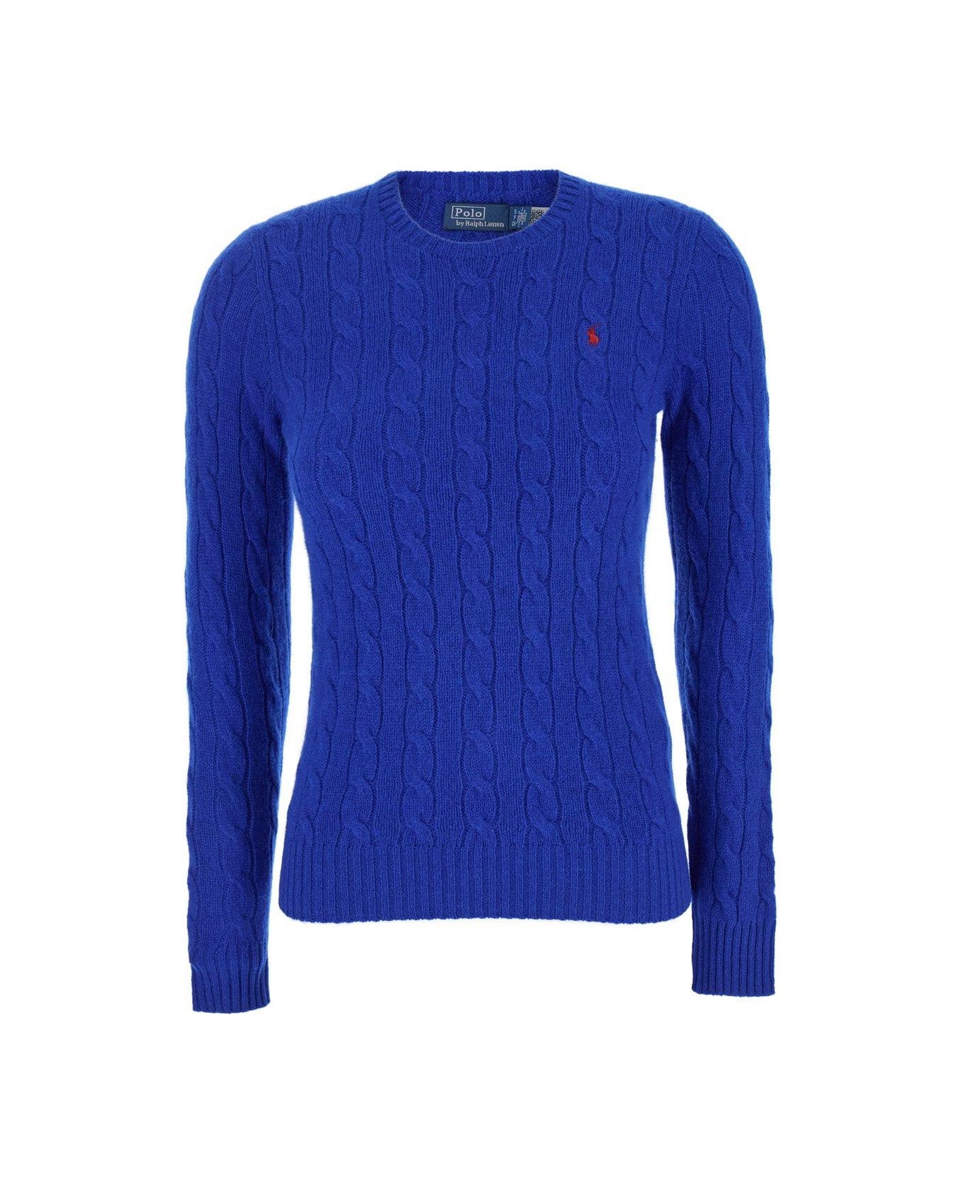 Ralph Lauren Pony Embroidered Cable-knit Jumper - BLUE