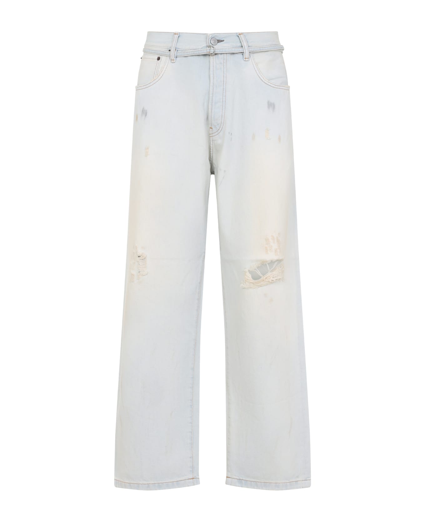 Acne Studios 'shorebreak' Light Blue Cotton Jeans - Light Blue White