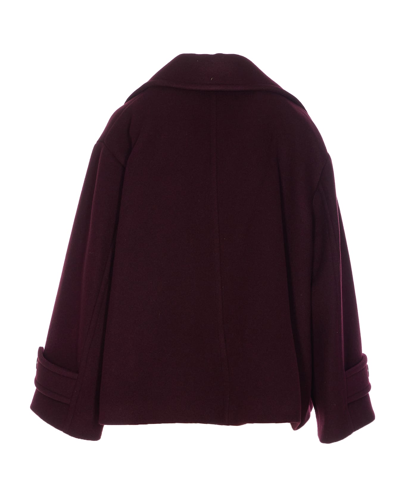Chloé Oversized Short Wool Coat - Purple