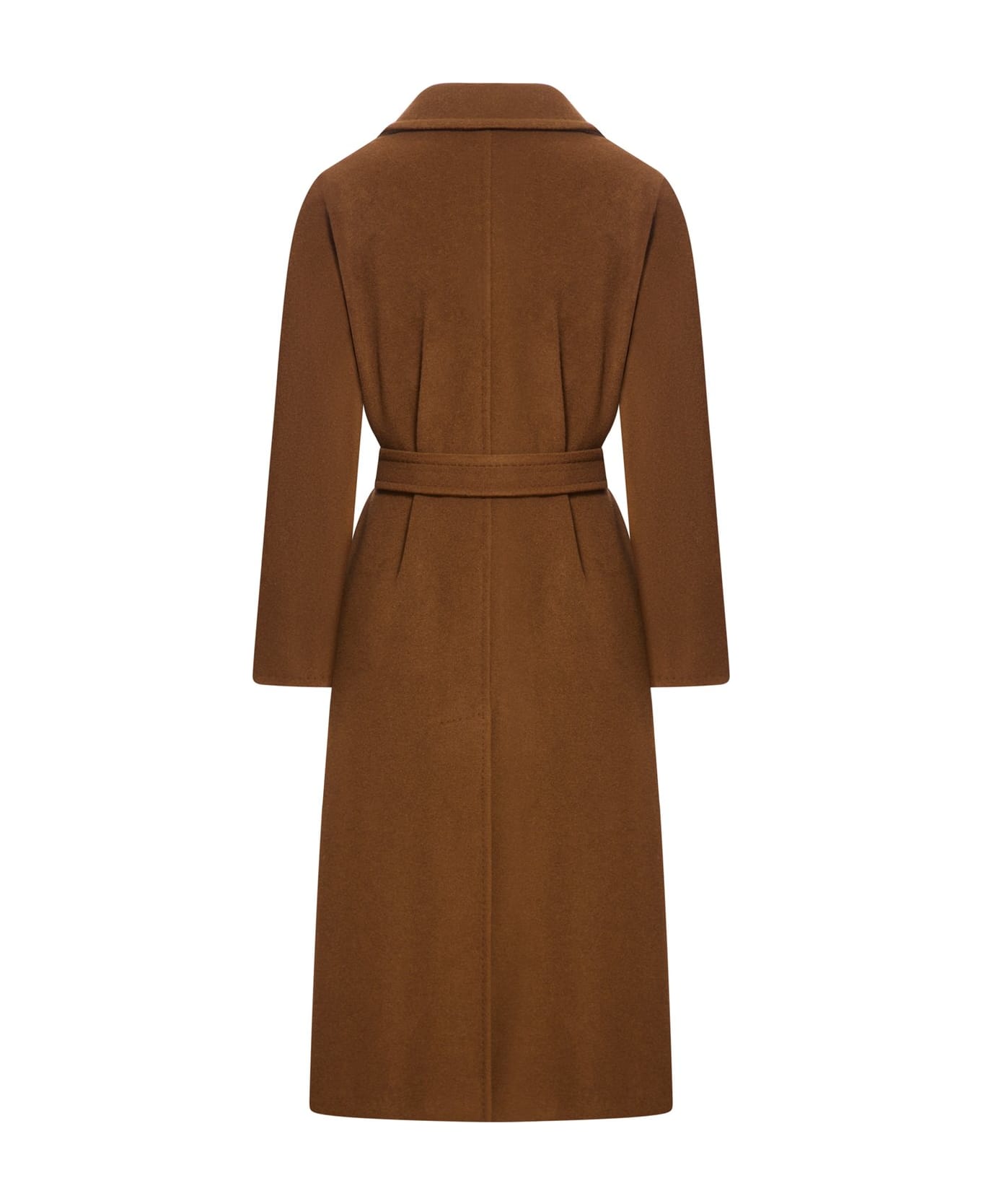 Max Mara Belted Long-sleeved Coat - Brown