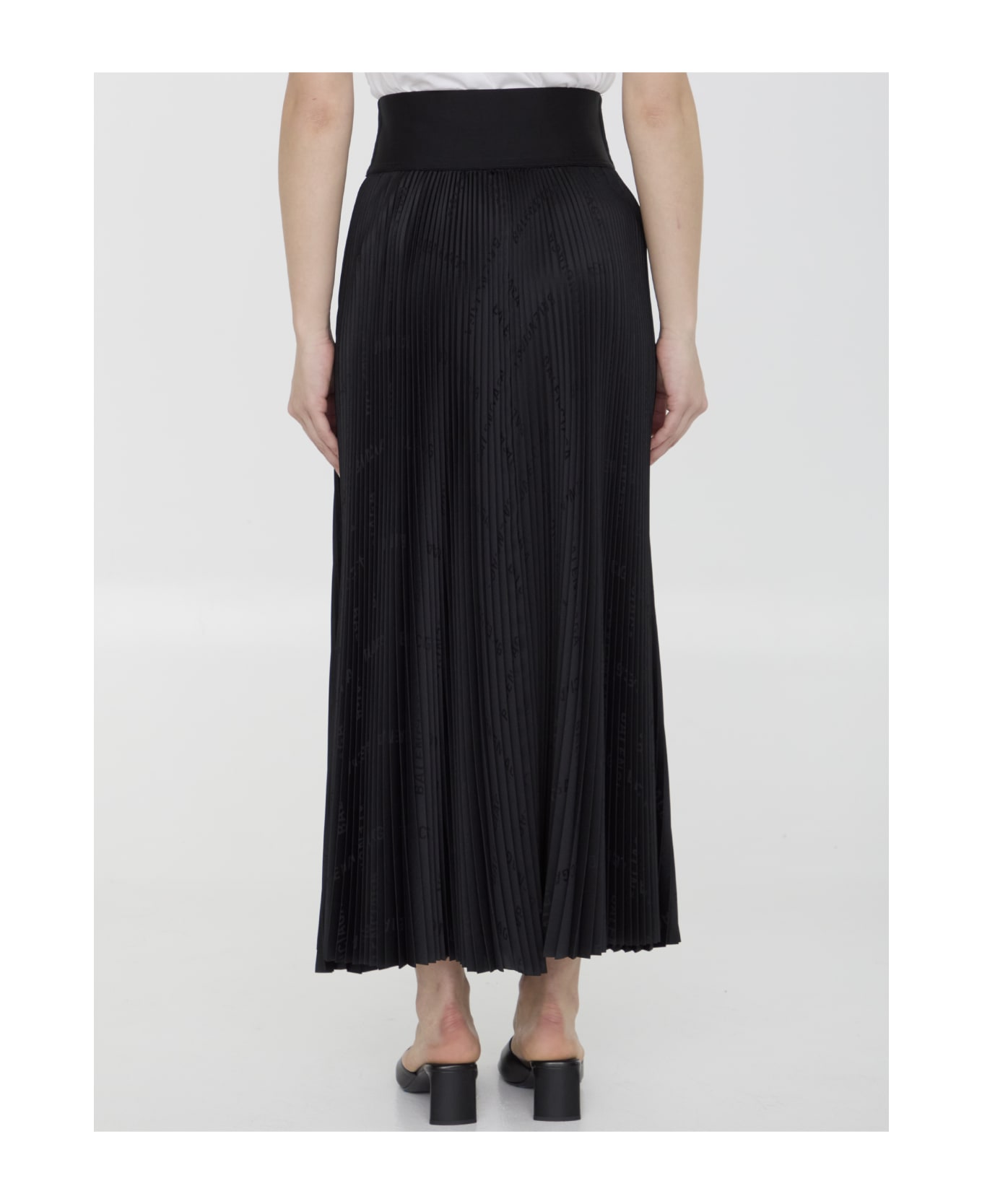 Balenciaga Pleated Midi Skirt - BLACK