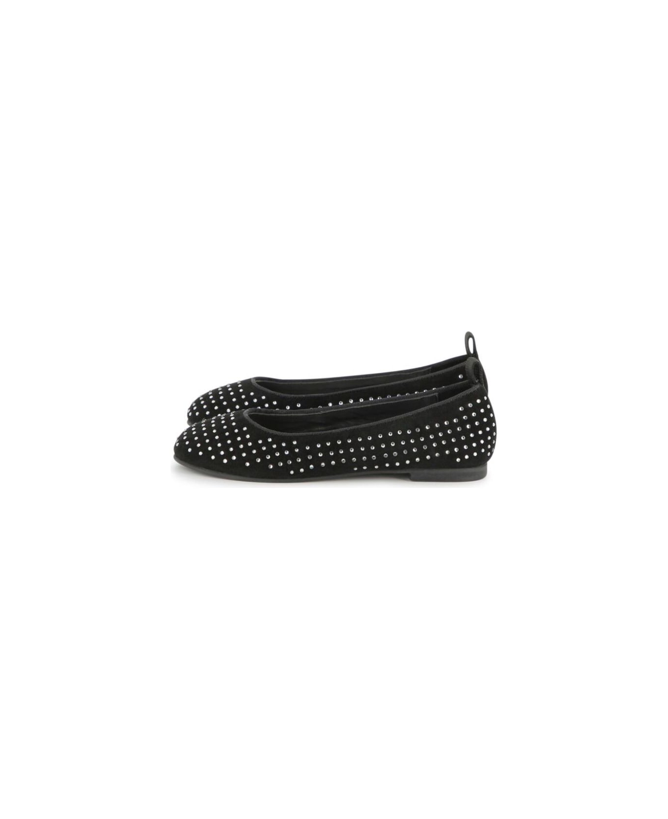 Marc Jacobs Black Ballet Shoes With Stud Embellishments And Almond Toe In Leather Girl - Black