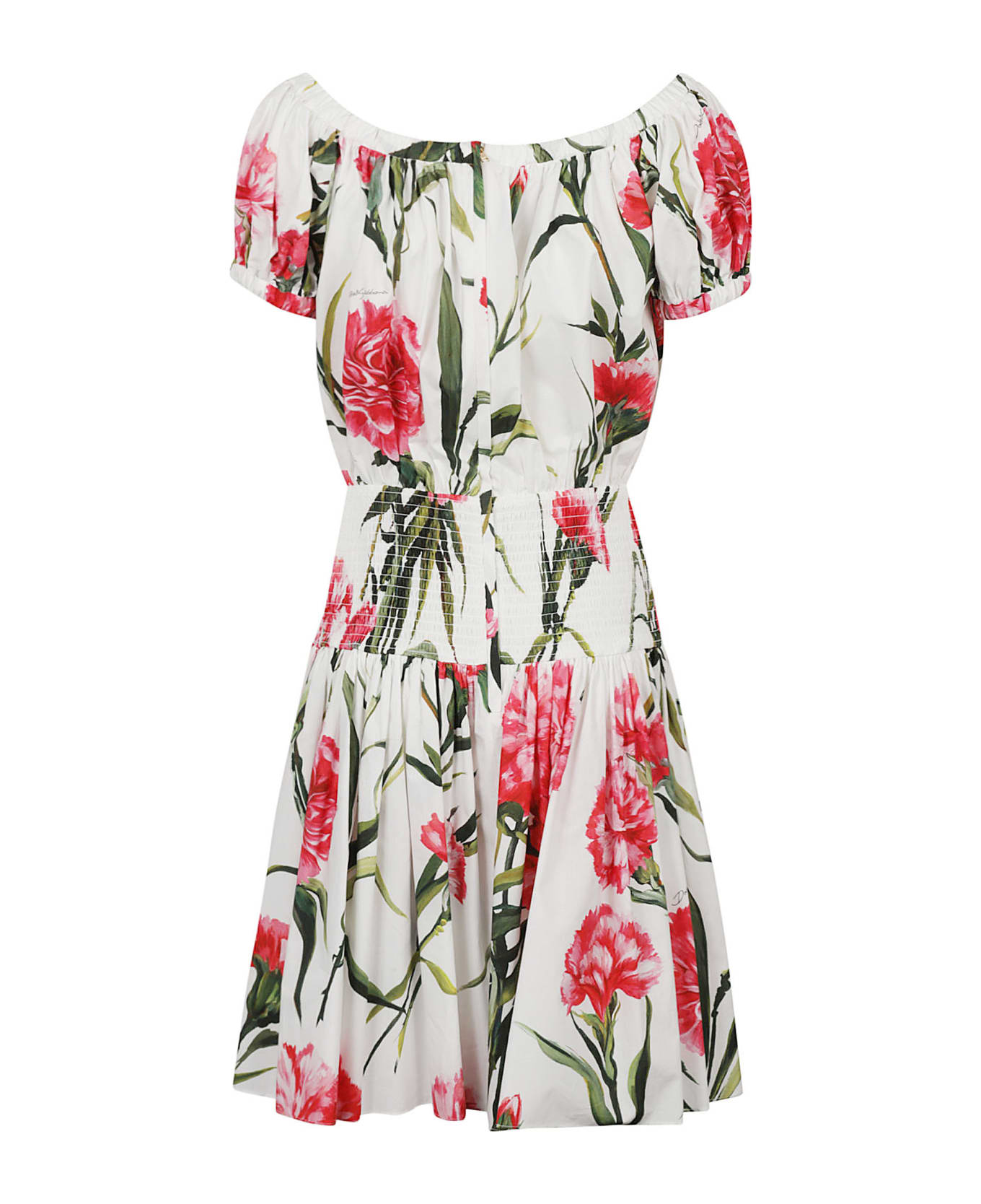Dolce & Gabbana Floral Print Short Dress - GAROFANI NEW F BCO ワンピース＆ドレス