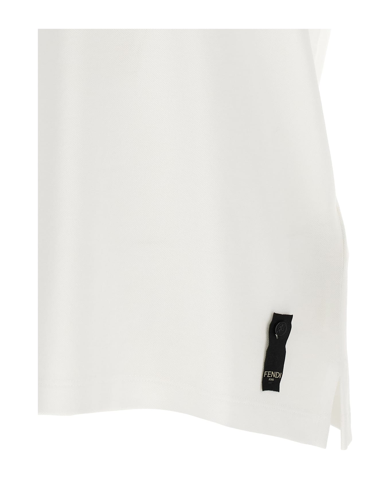 Fendi Ff Metallic Logo Polo Shirt - BIANCO