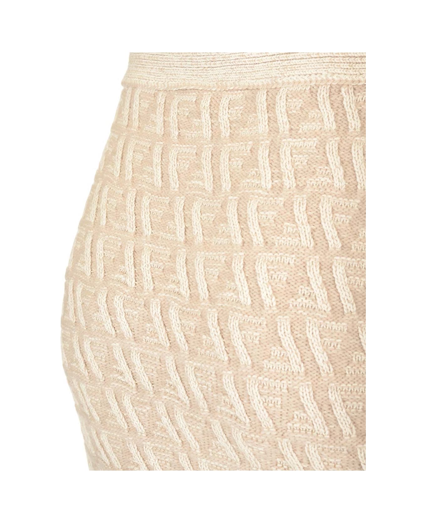 Fendi Wool And Cashmere Mini Skirt - Beige