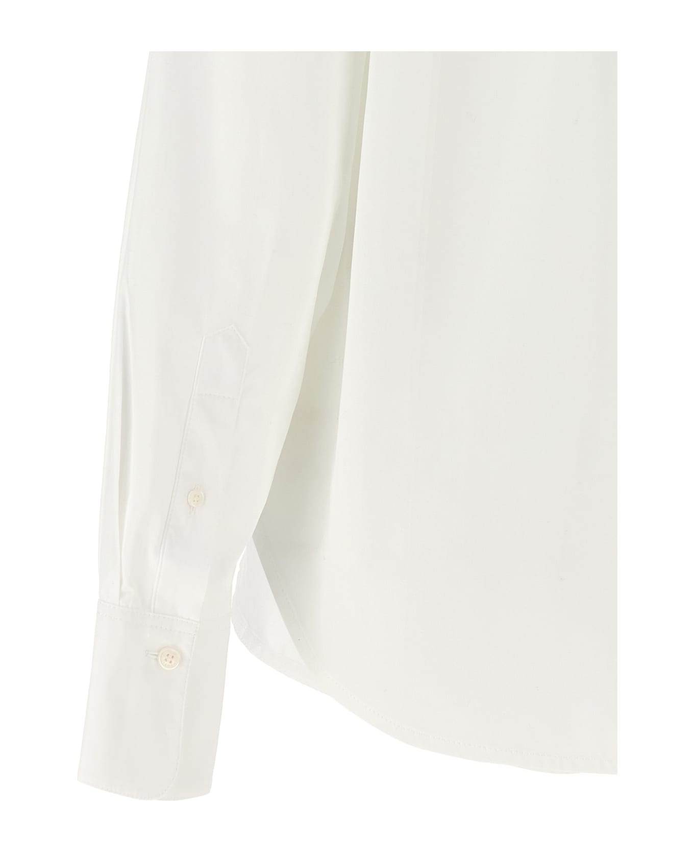 Victoria Beckham Cropped Shirt With Logo Embroidery - White