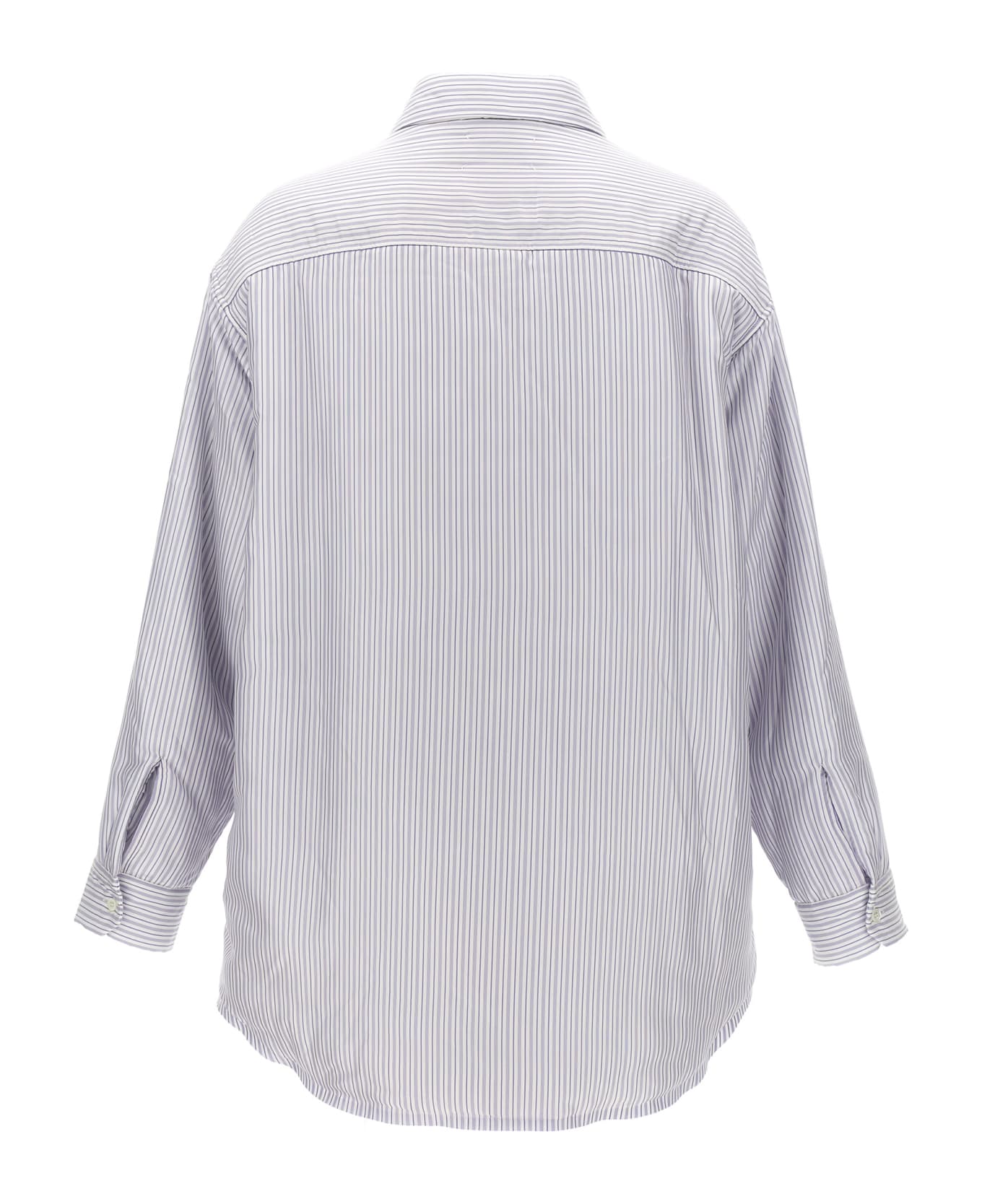 Maison Margiela Striped Shirt Jacket - Light Blue