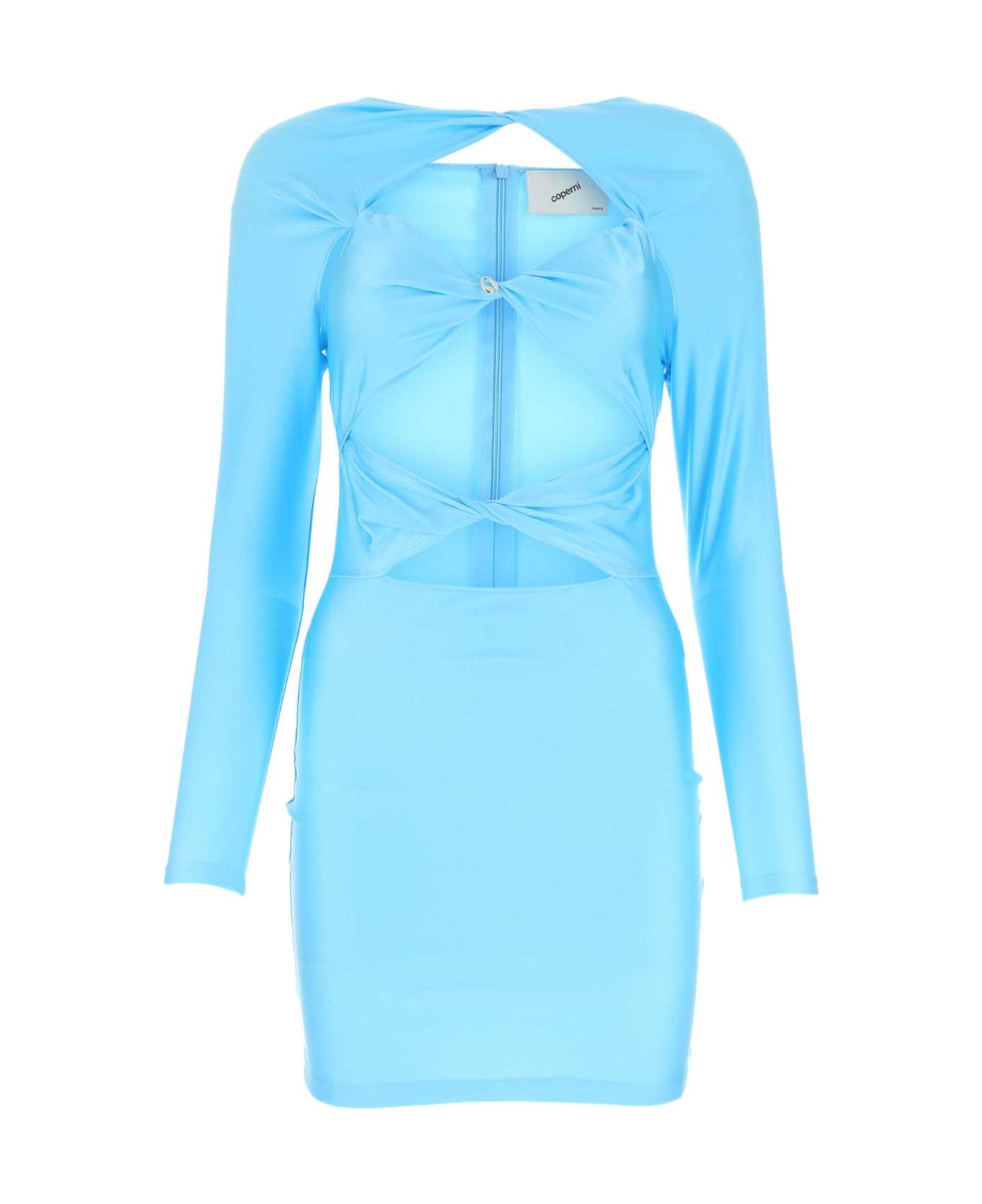 Coperni Light Blue Stretch Nylon Dress - TURQSE