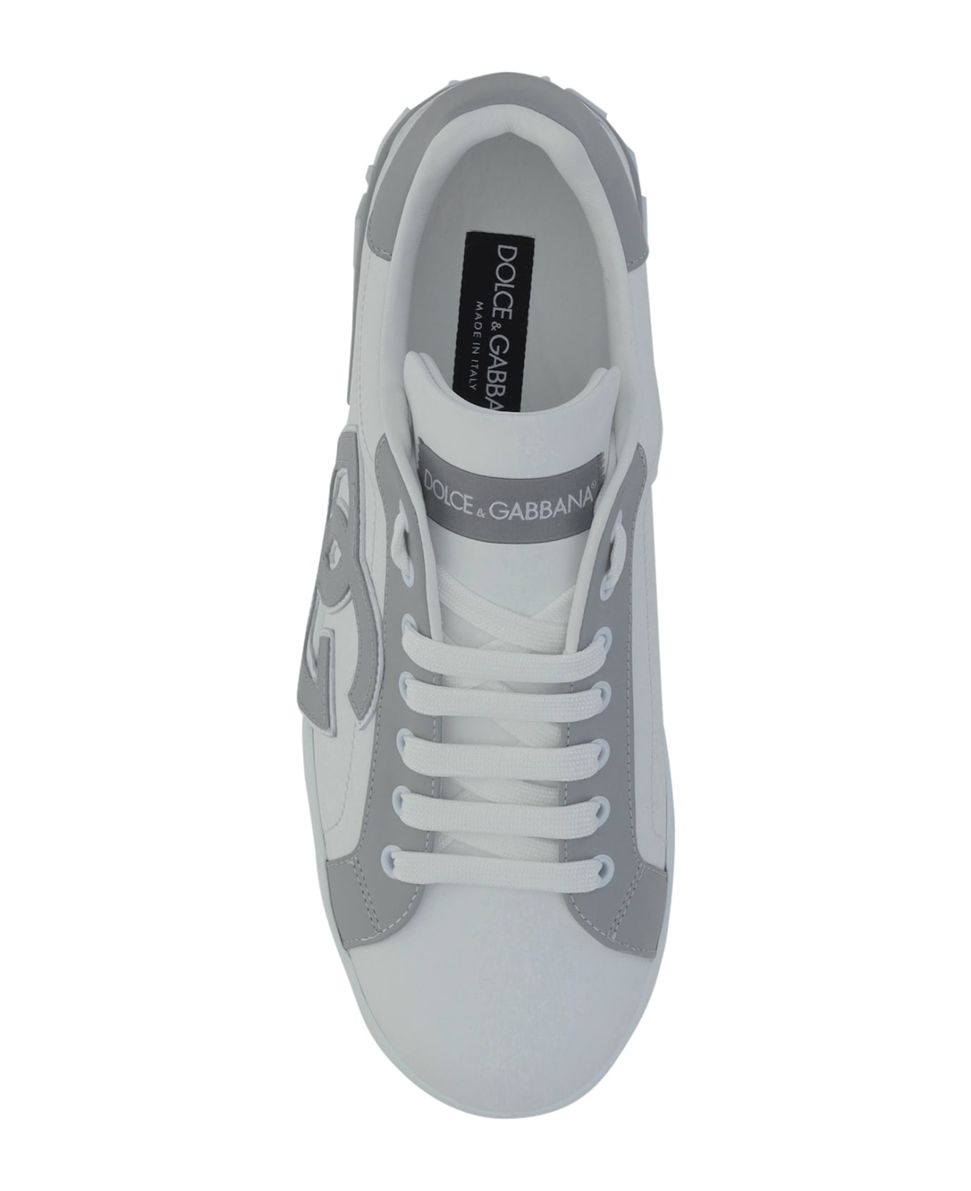 Dolce & Gabbana Portofino Leather Low-top Sneakers - Grey