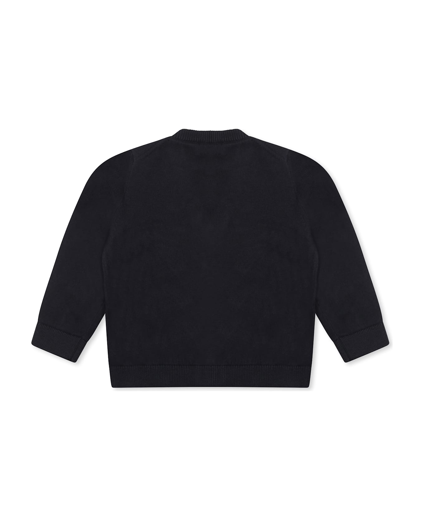 Emporio Armani Blue Cardigan For Baby Boy With Logo - Blue