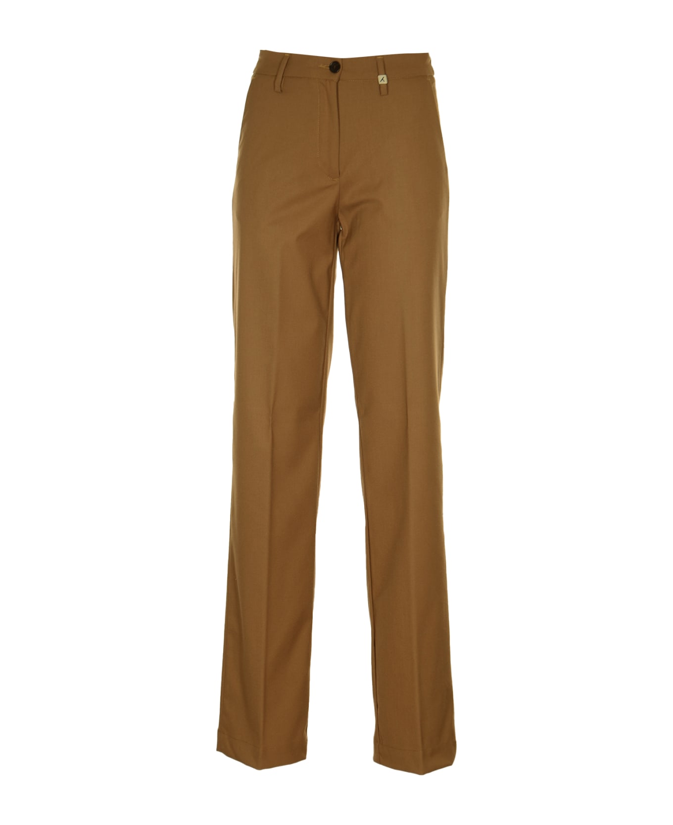 Myths Straight Buttoned Trousers - Brown