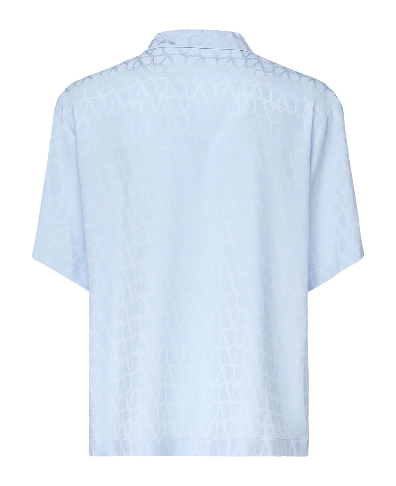 Valentino Garavani Bowling Shirt With Toile Iconographe Motif - Blue