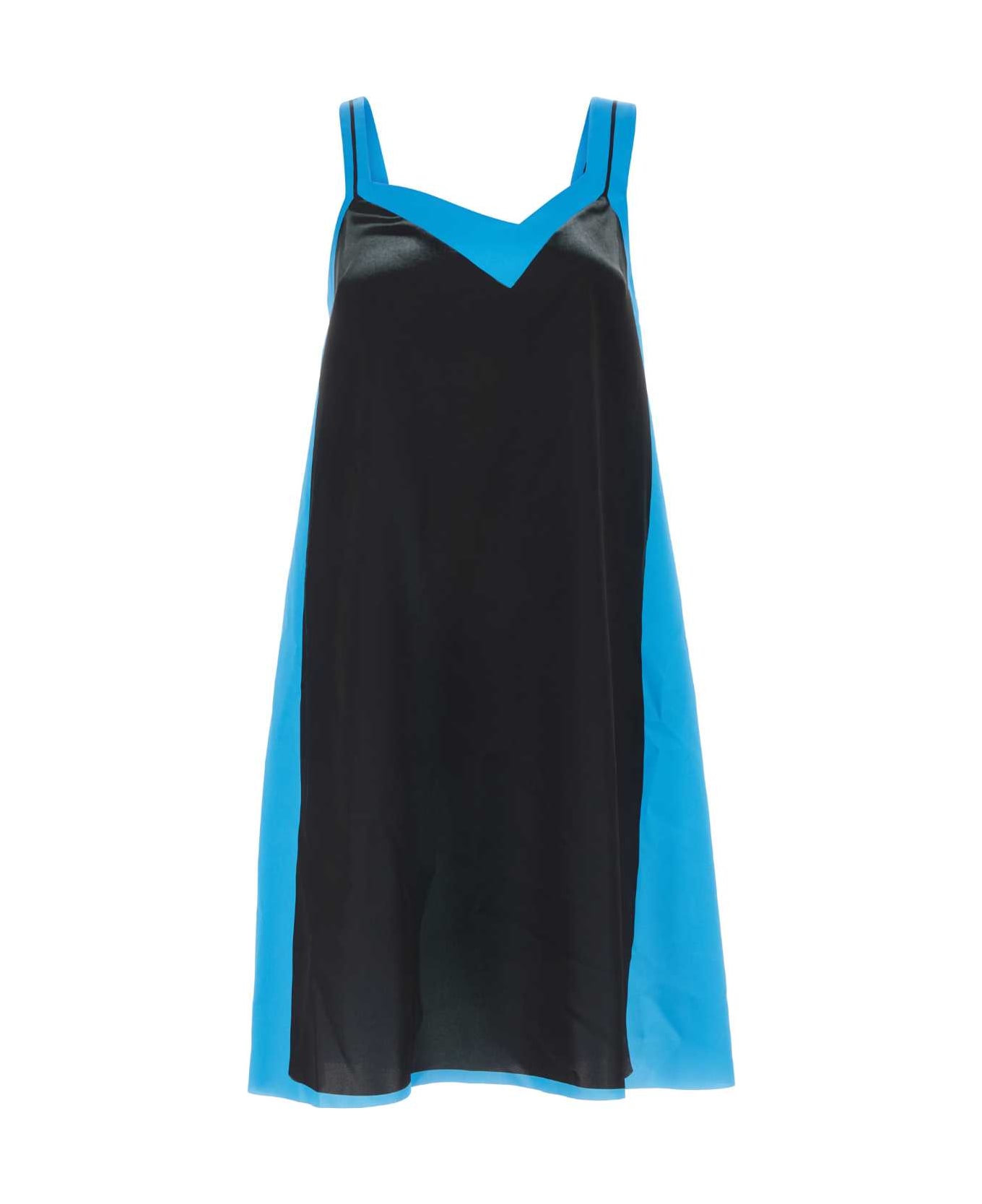 Loewe Printed Tech Fabric Mini Dress - BLACKBLUE