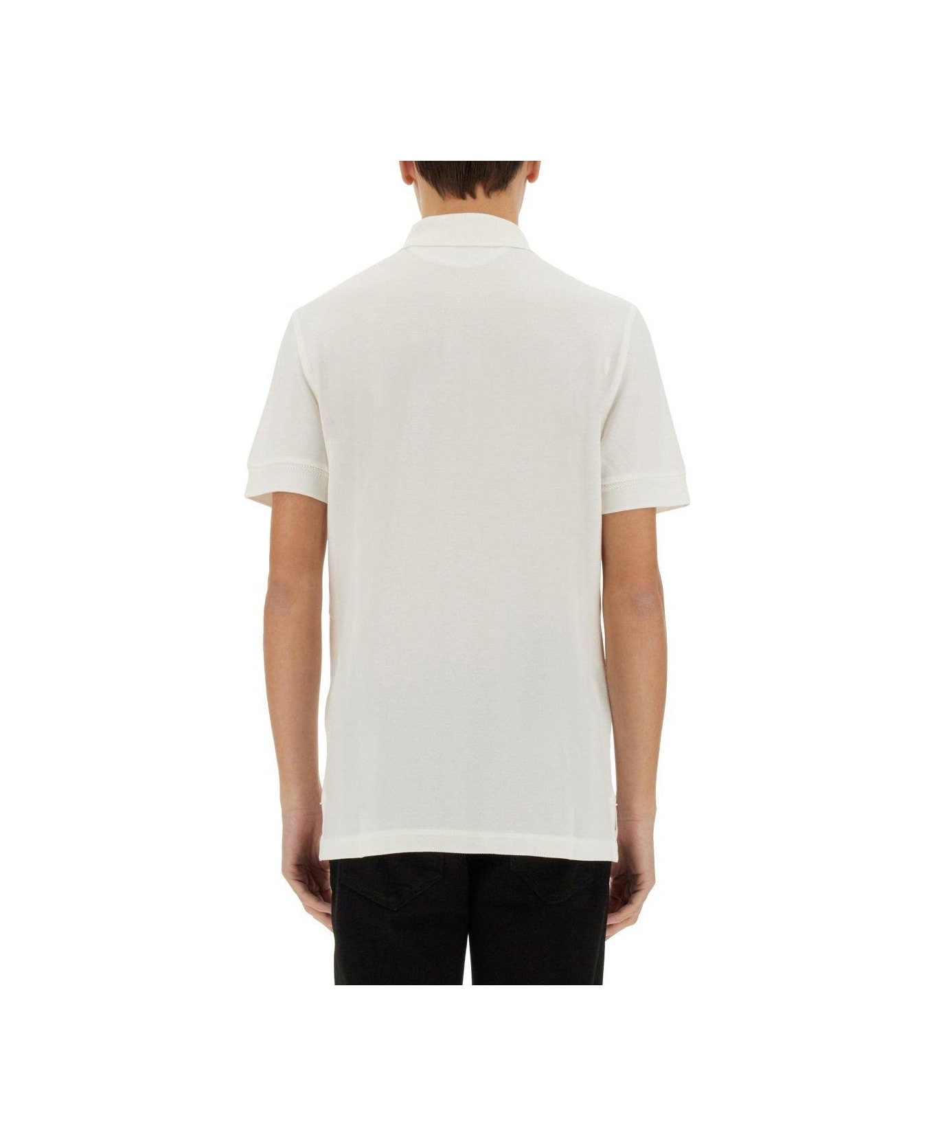 Tom Ford Logo Embroidered Polo Shirt - White