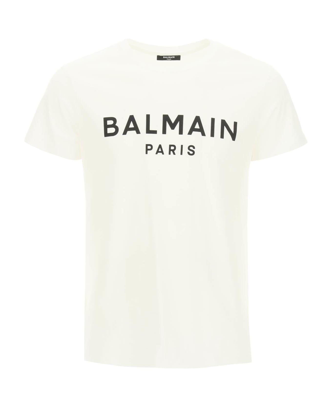 Balmain Logo Print T-shirt - BLANC NOIR (White) シャツ