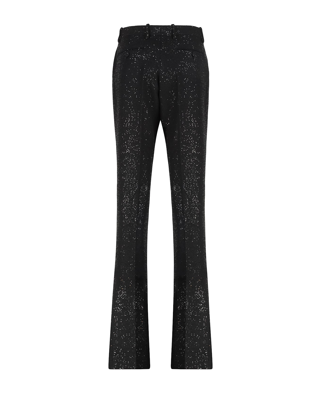 Tom Ford Tailored Straight Trousers In Crepe Made Of Wool Blend - black