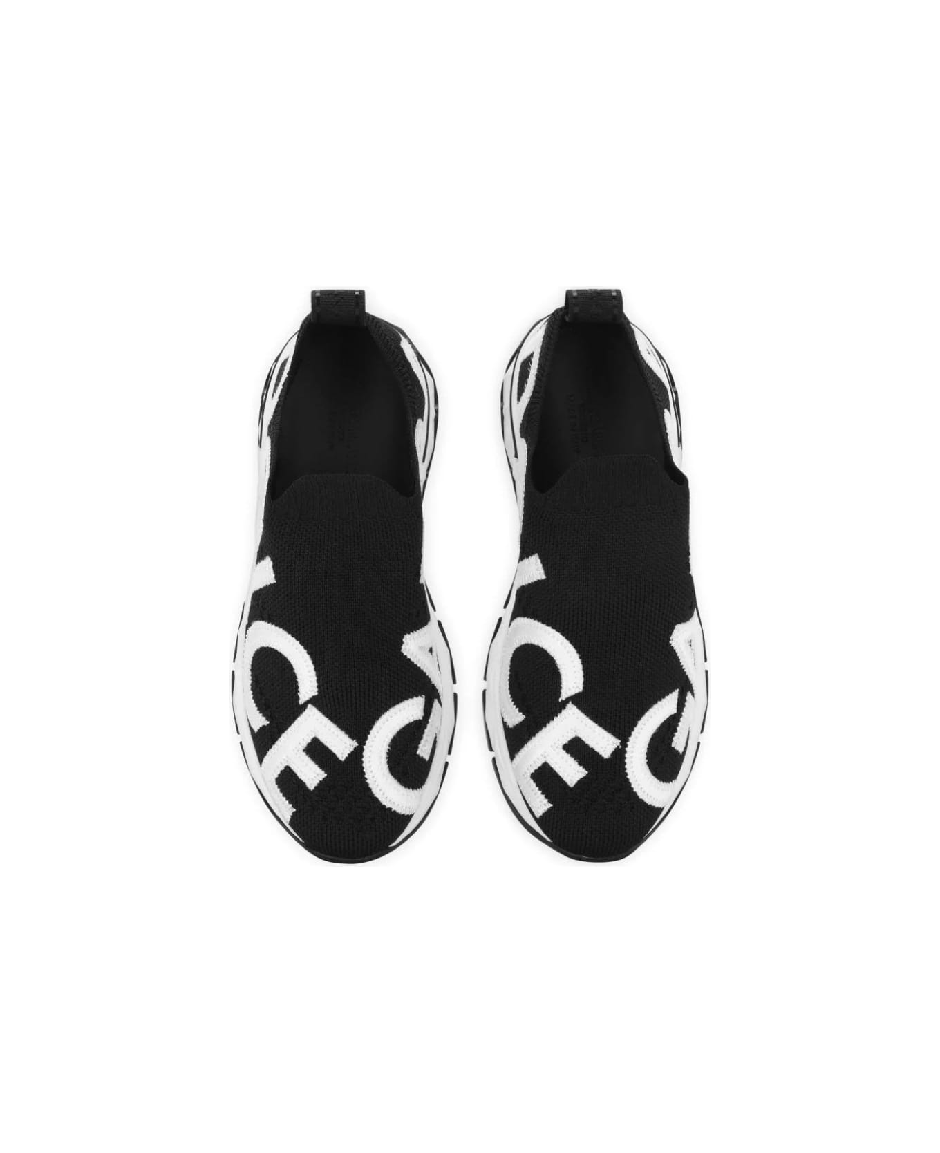 Dolce & Gabbana Black Socks Sneakers With Logo - Black シューズ