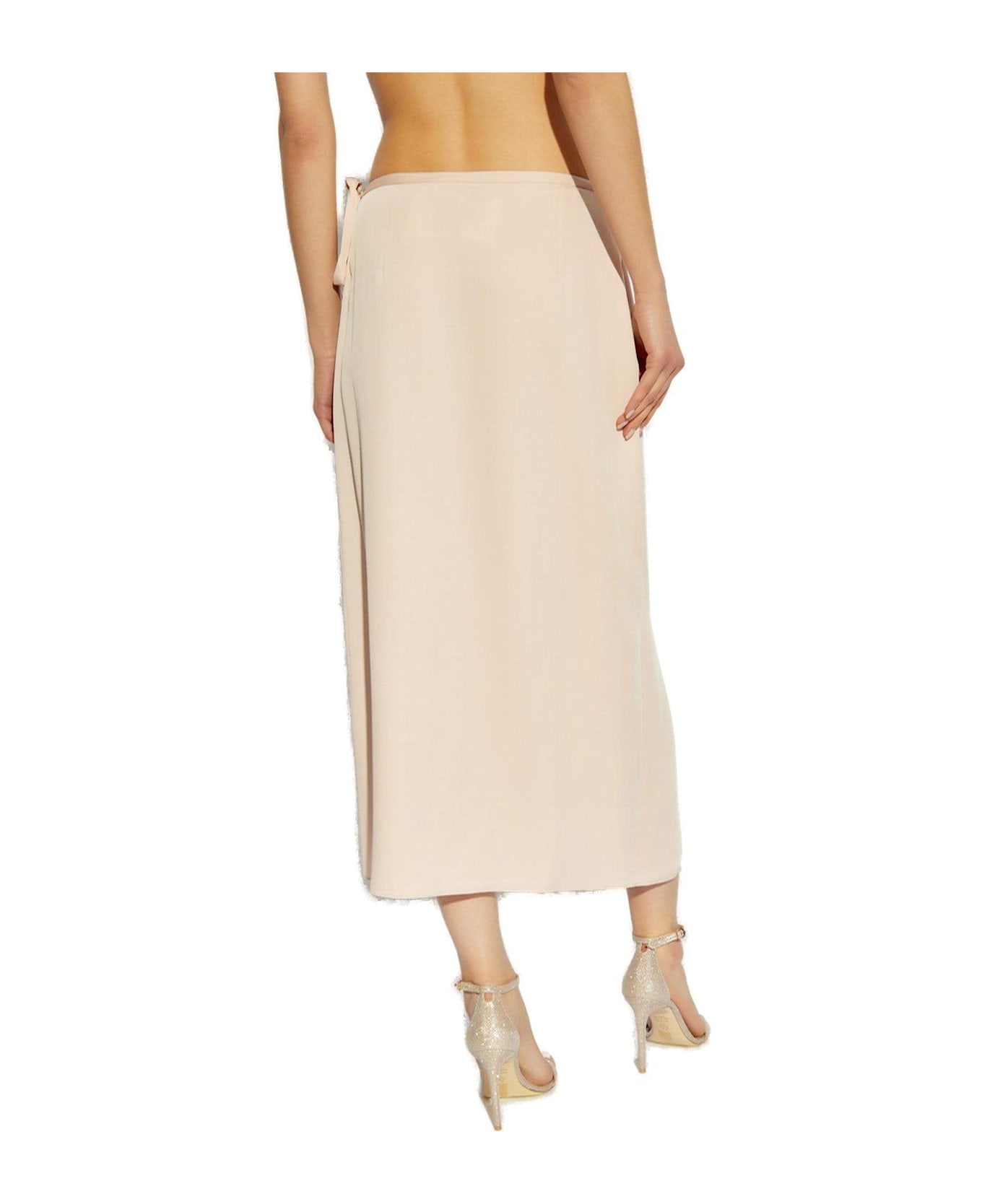 Theory Flared Hem Wrapped Midi Skirt - PINK