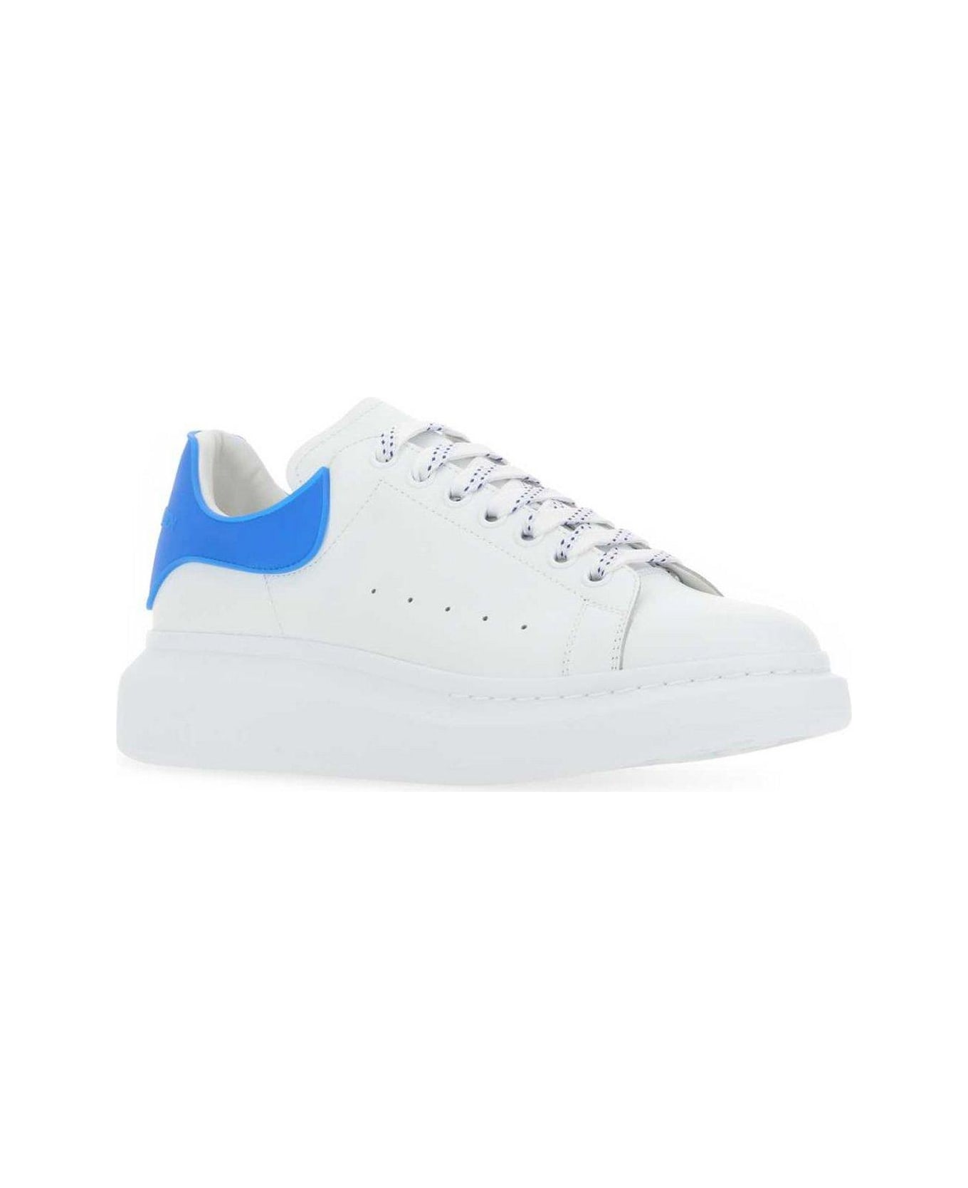 Alexander McQueen Logo Detailed Lace-up Sneakers - White/blue