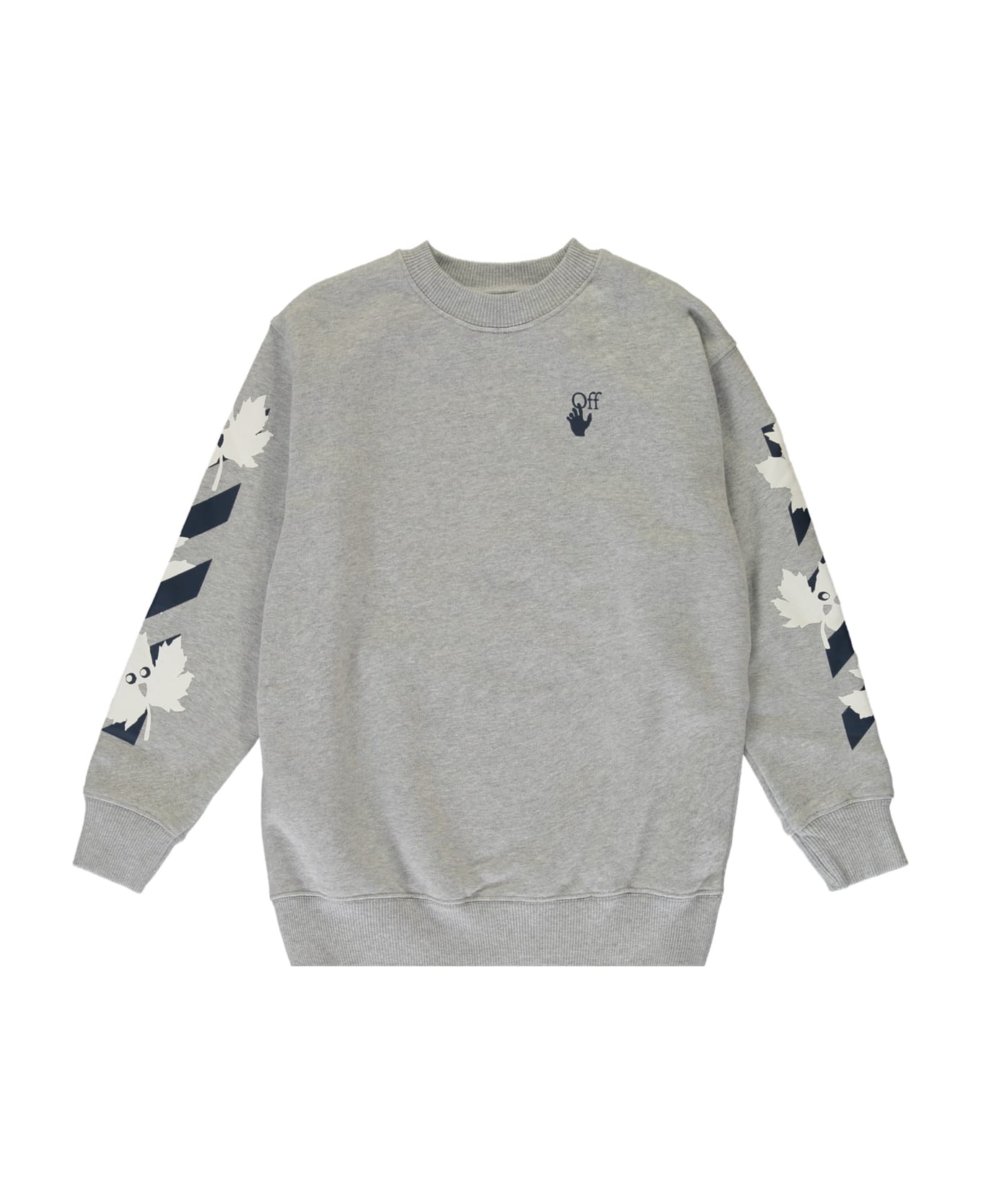 Off-White Logo Detail Cotton Sweatshirt - grey ニットウェア＆スウェットシャツ